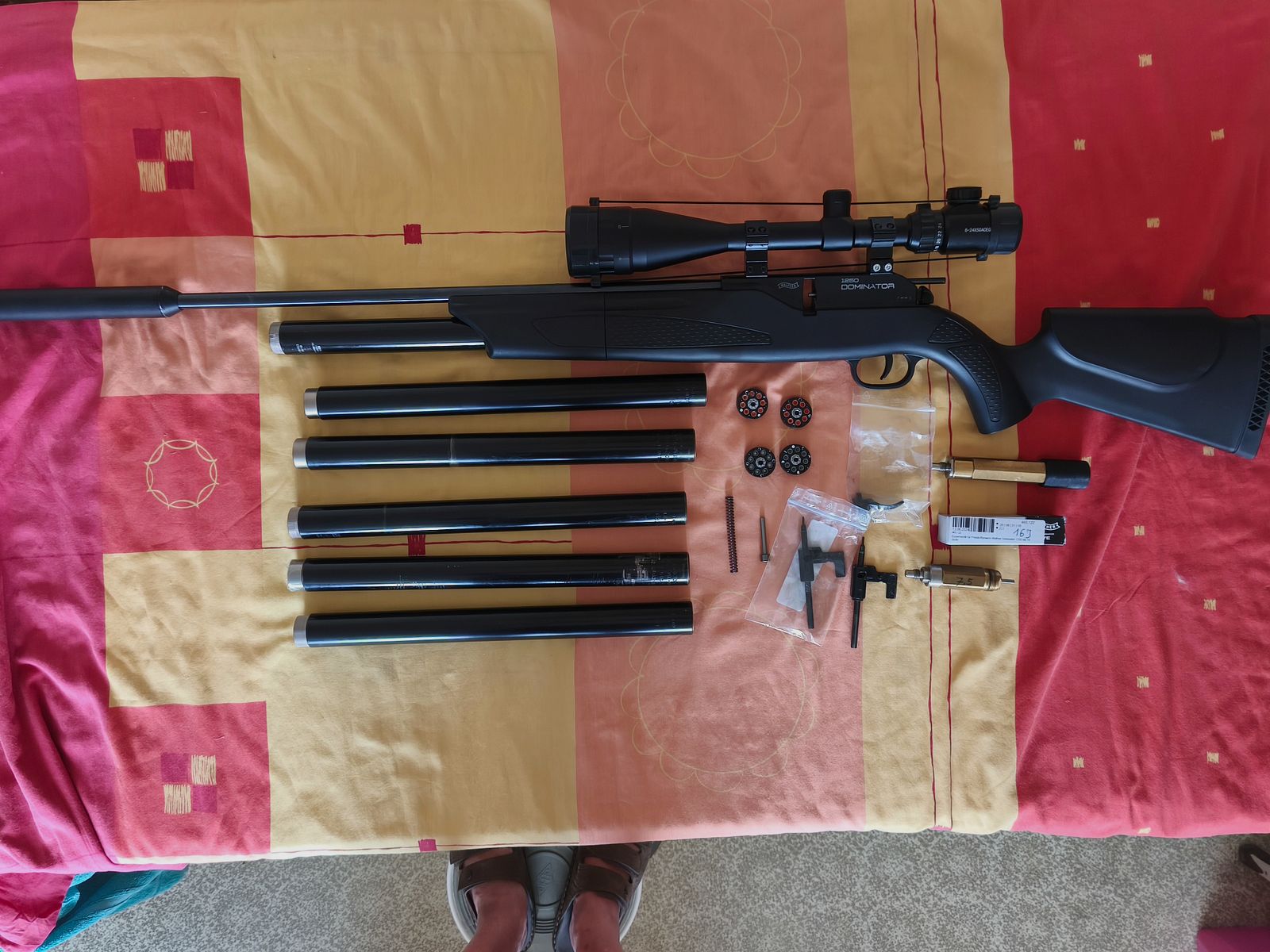 Walther Dominator 1250 calibre 5,5 mm avec beaucoup d'accessoires, calibre rare