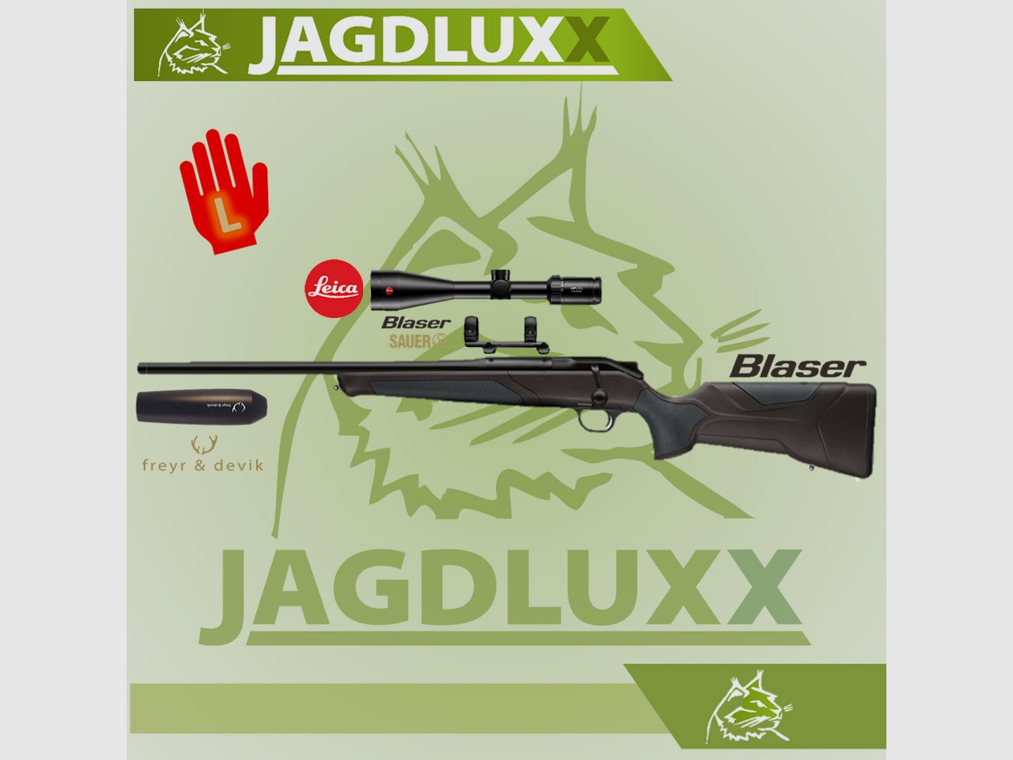 Blaser R8 Professional 2.0 Zurdo Negro-Marrón Set + Leica Amplus 6 + freyr & devik SD