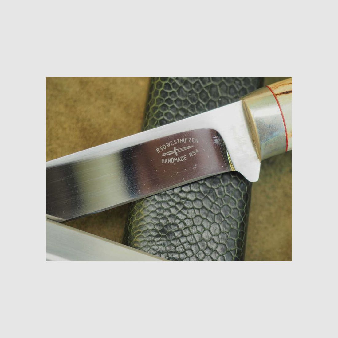 Coltello da caccia, su misura, con nicker e scatola, attrezzatura da caccia, immagine 8 di 11
