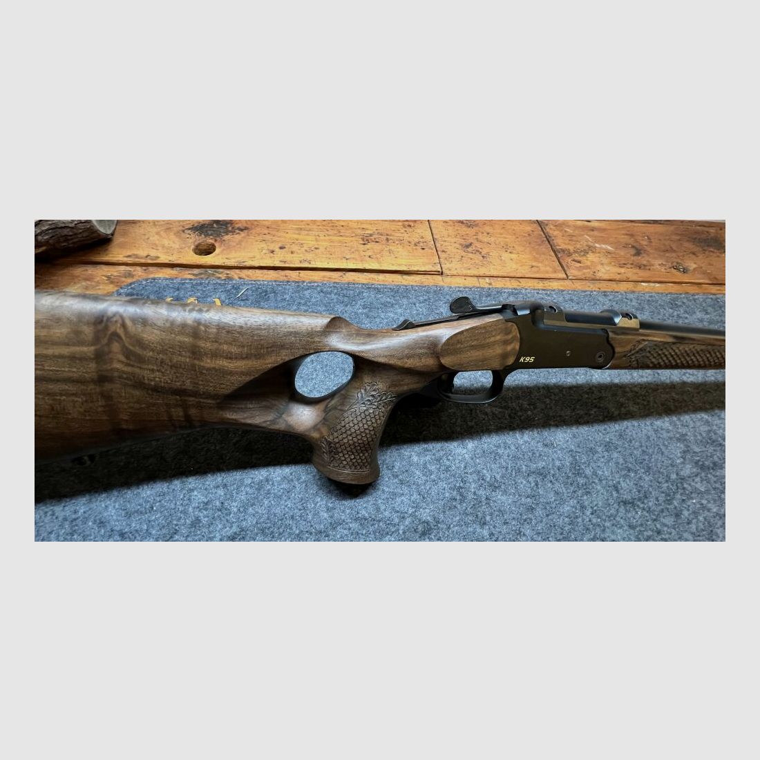 Blaser Kipplaufbüchse K95, Kal. .308Win, Stutzen, mit Holz-Lochschaft "Unik .308Win