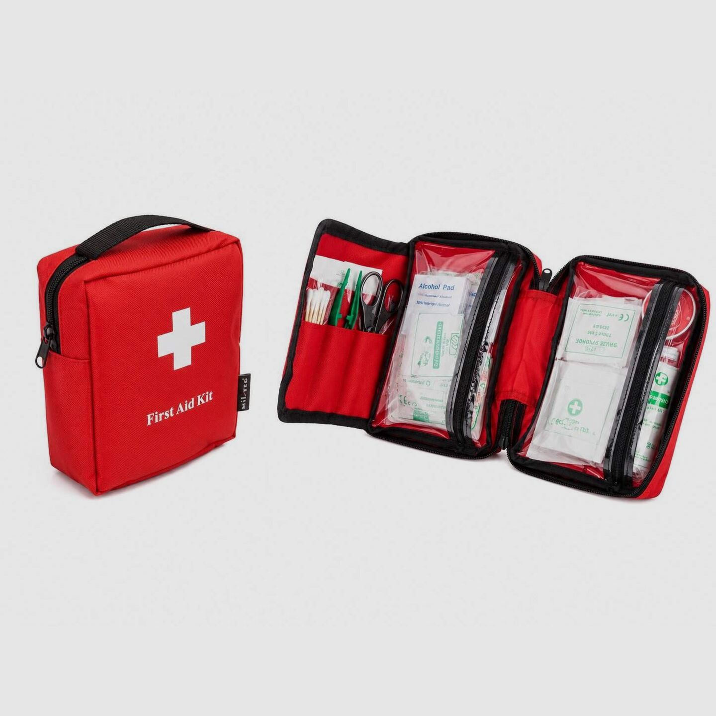 Mil-Tec First Aid Kit Large Red #16027000 | Compact First Aid Kit