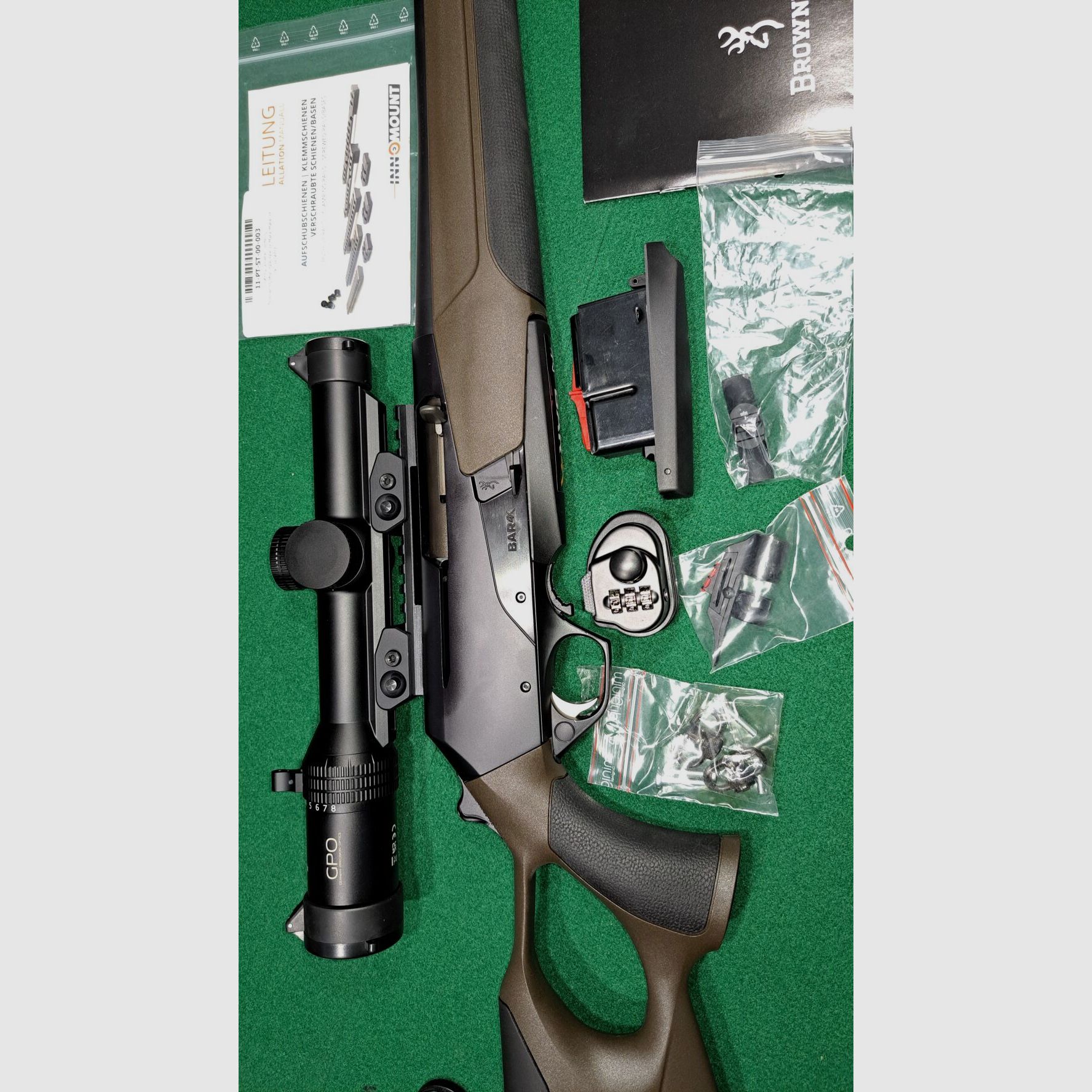 Fusil semi-automatique Browning BAR 4X Hunter Crosse Composite Marron/Noir Cal. .308Win avec accessoires