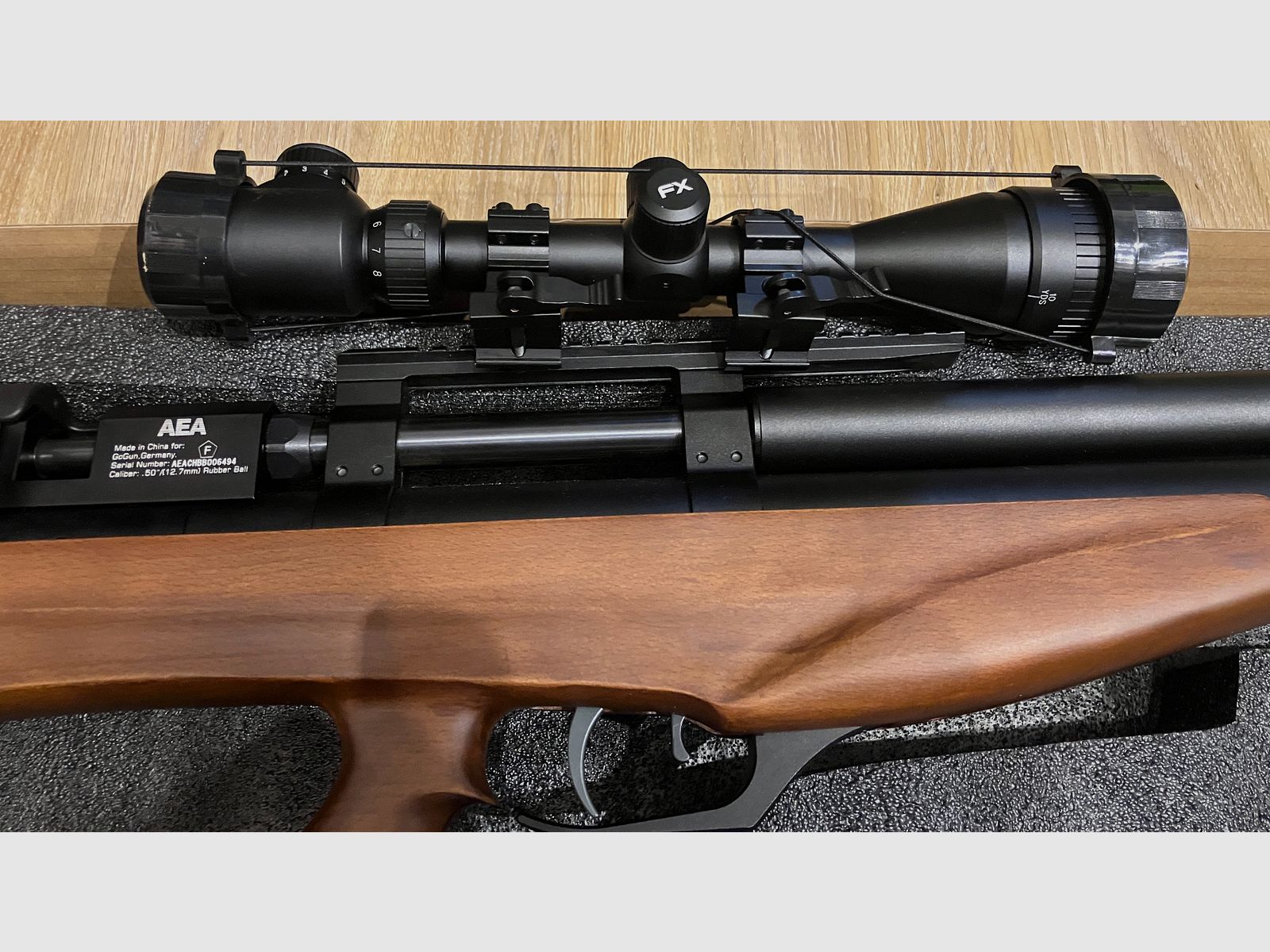 AEA Challenger Bullpup CAL .50 Luftgewehr 7,5 J Komplettset mit FX Optik Kompressor Tasche Munition - neuwertig