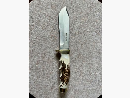 Jagdmesser Wild und Hund Jubiläumsedition Waidblatt Rüdemann mit Lederscheide (Neuwertig)