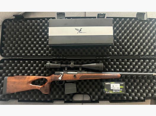 Brenner BR20 Holzlochschaft mit Ddoptics Nighteagle 2,5 - 15 x 56 Neuwertig, nur eingeschossen