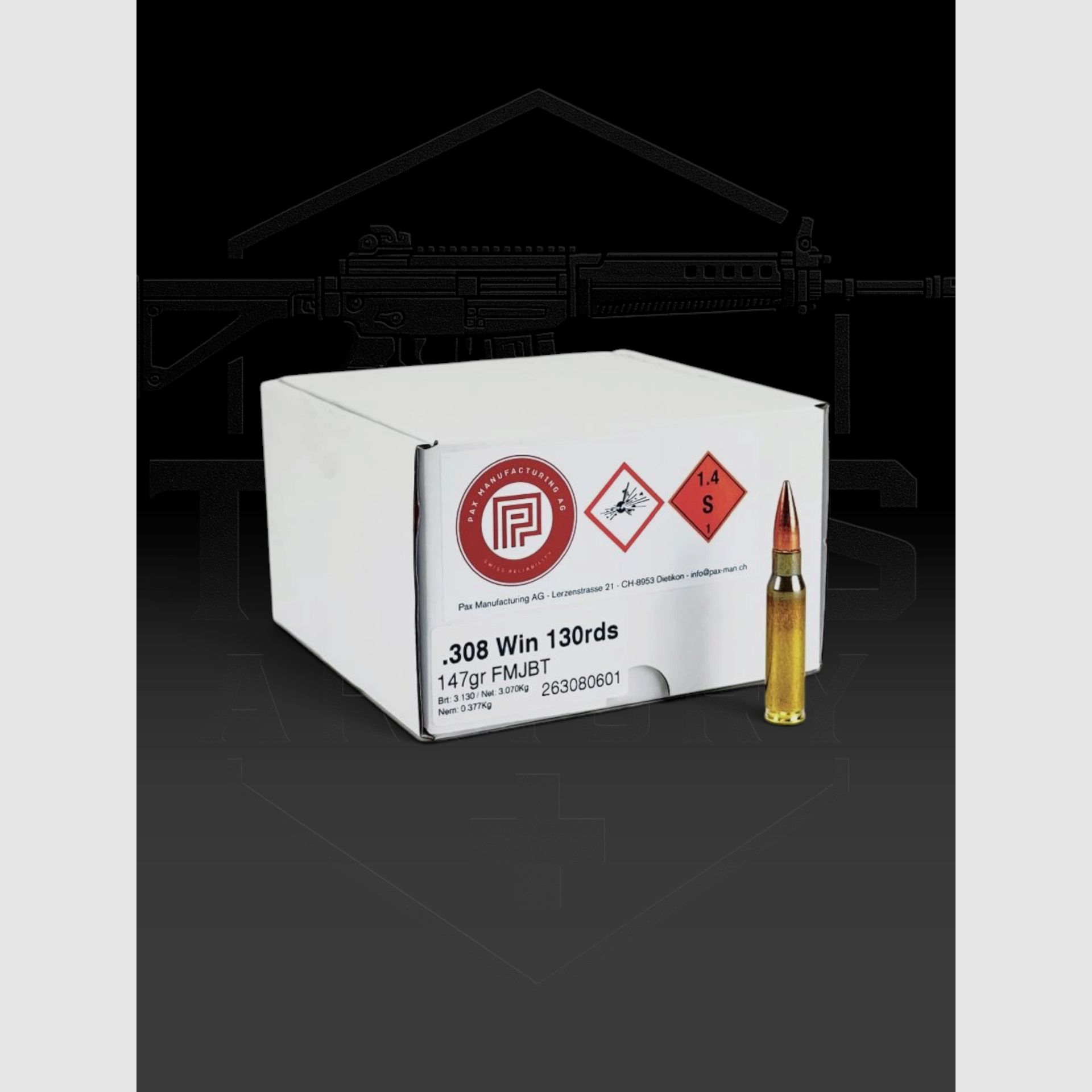 PAX MANUFACTURING, .308WIN, 147gr, 130 Schuss, Bild 1 von 2
