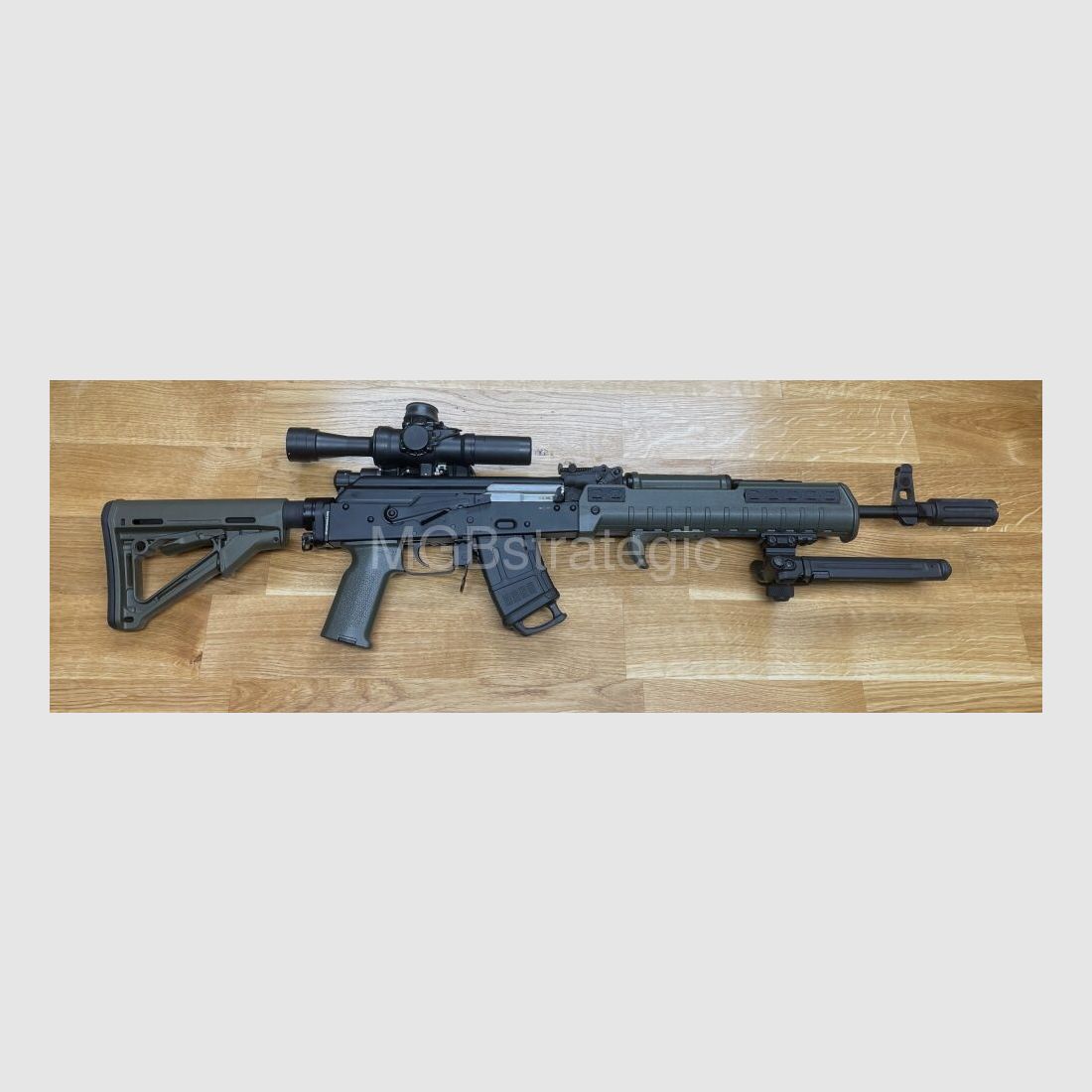 sportlich zugelassen! WBP Jack Sport - halbautom. Büchse 7,62x39 OD Green mit Schubschaft! - System AKM AK47 AK74 // Anbauteile grün