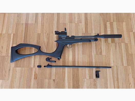 Diana Chaser Rifle/Pistol mit Red Dot, Schalldämpfer, Tasche und weiteren Extras