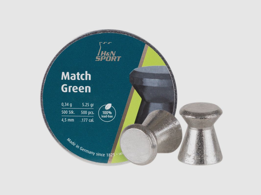 SCATOLA DA 500 PALLINI H&N MATCH GREEN CAL. 4.5