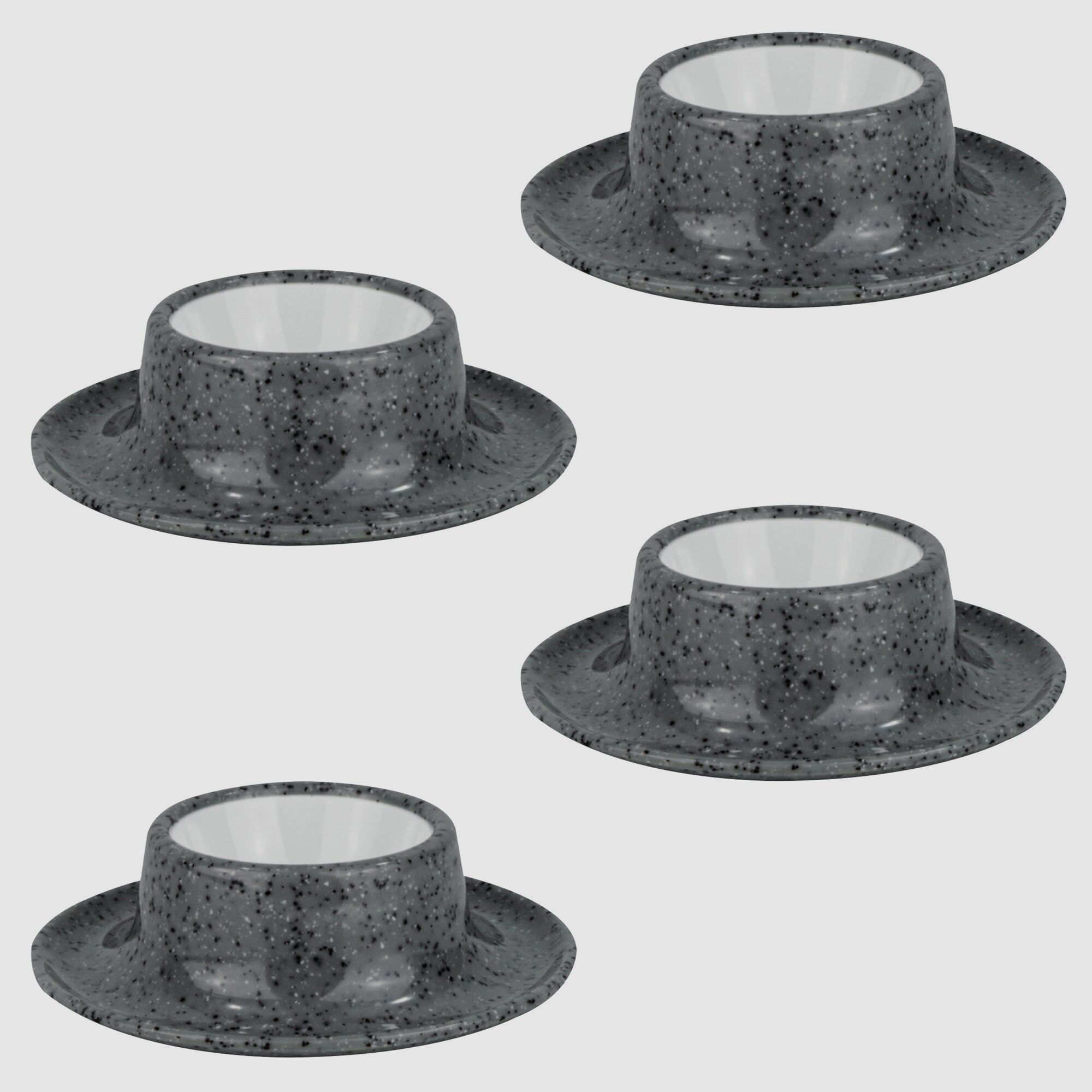 Egg Cup Solid Line, granite gray, set of 4, image 1 of 12
