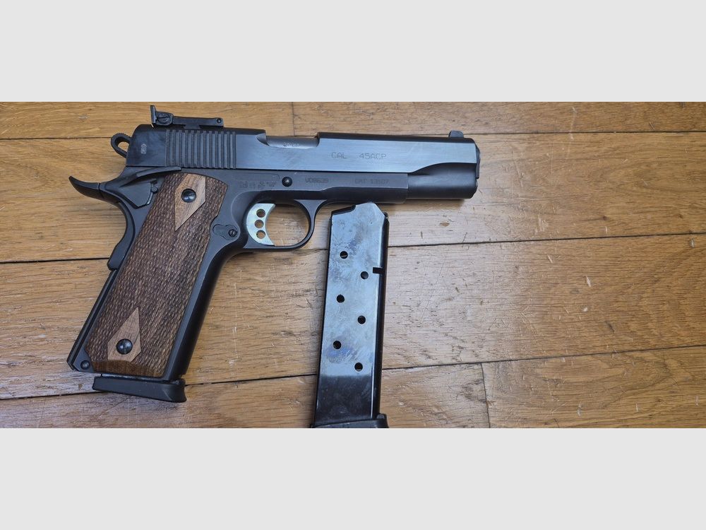 Sehr schöner Tanfoglio-Pistole – Modell 1911 Witness Custom – Kal.45 ACP – Vollstahl – Makellose Griffschalen – Exzellente Mechanik und Ästhetik – Wunderschöner Lauf – Zwei Magazine und Originalkoffer – Eines der besten Preis-Leistungs-Verhältnisse auf dem Markt – TBE+, Bild 12 von 17