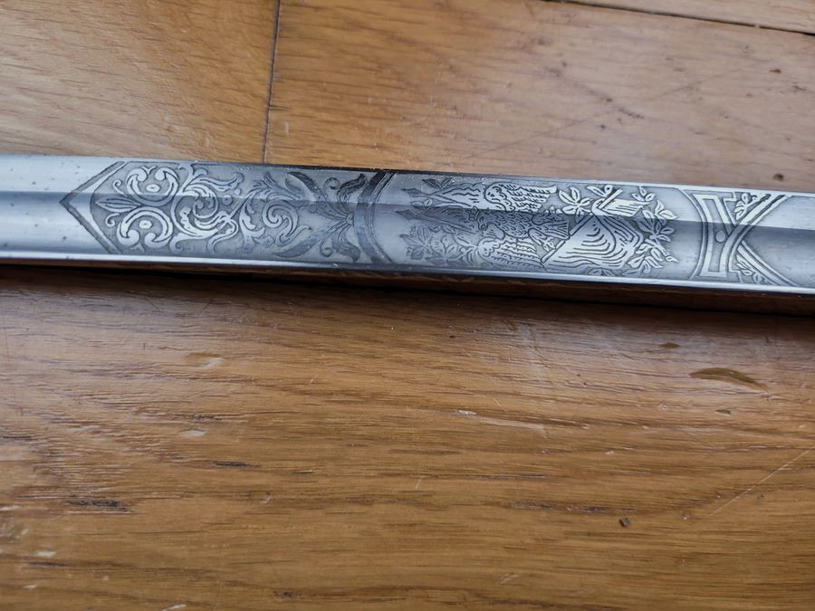 Peu courant sabre – seul bataillon (13°) du Train de Würtemberg – Allemagne Impériale 1889 – 1918 – Lame gravée – TBE, image 6 sur 23