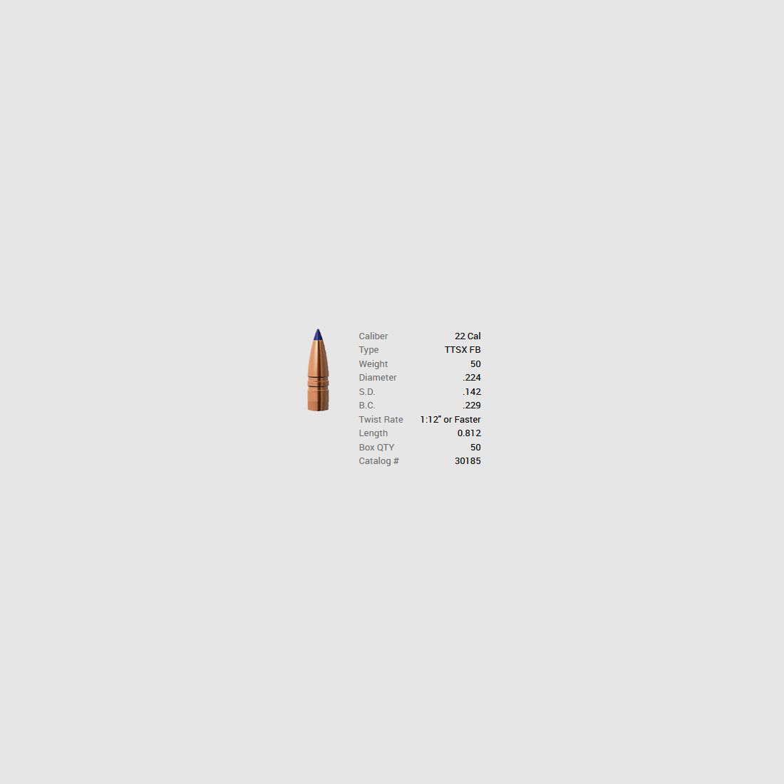 Barnes Geschoss .22/.224 50GR Tipped TSX FB 50 Stück