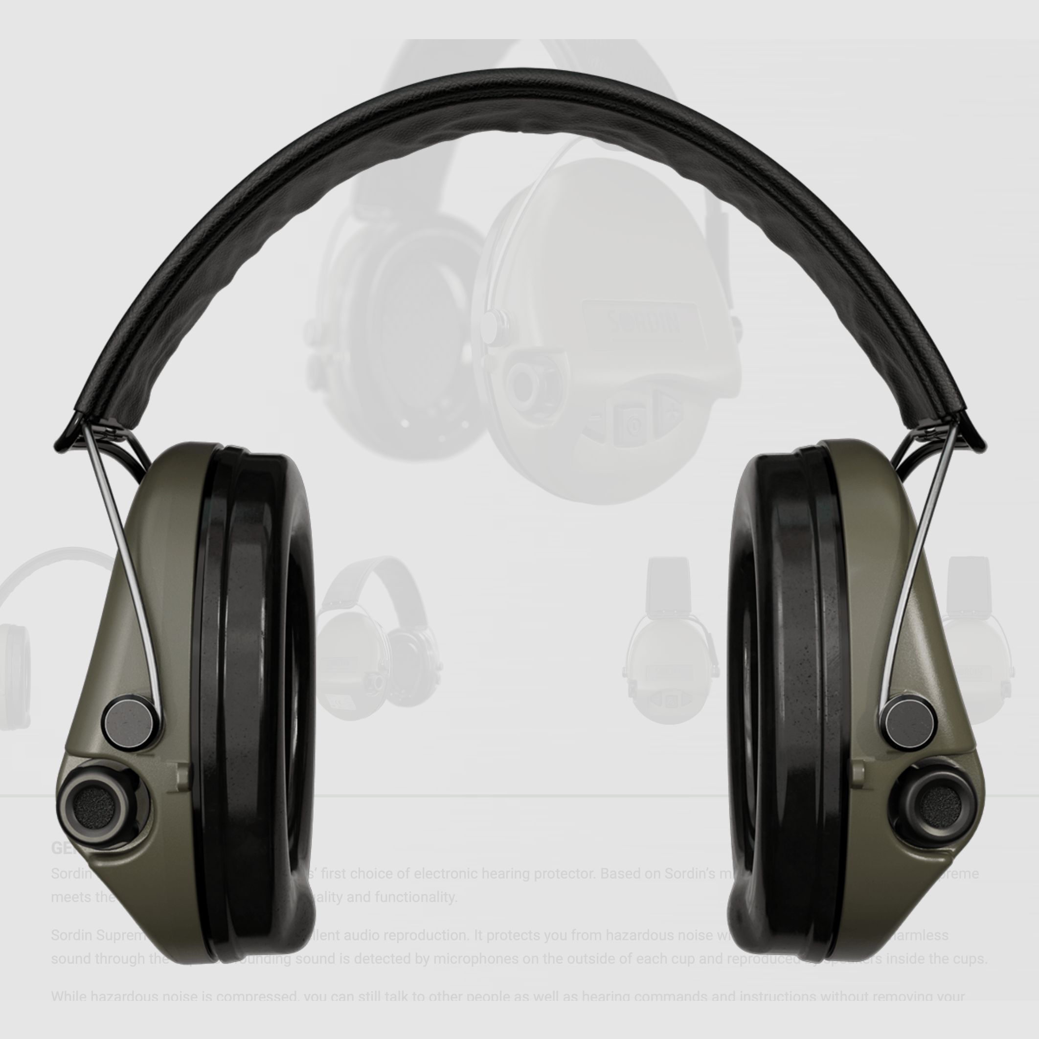 Sordin 75302-S Electronic Hearing Protection Supreme Pro Headband in Green
