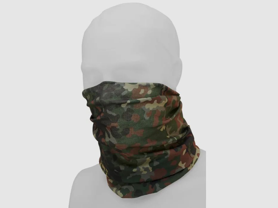 Multifunktionstuch (Schlauchschal) für Kopf, Gesicht, Hals - Einheitsgröße - BW Flecktarn
