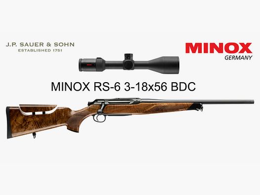 J.P. Sauer & Sohn Sauer 505 Ergo Lux Fucile a ripetizione HQ3 Pacchetto di attrezzature Elegance + VSR | 8.5x55 Blaser | MINOX RS-6 3-18x56 BDC