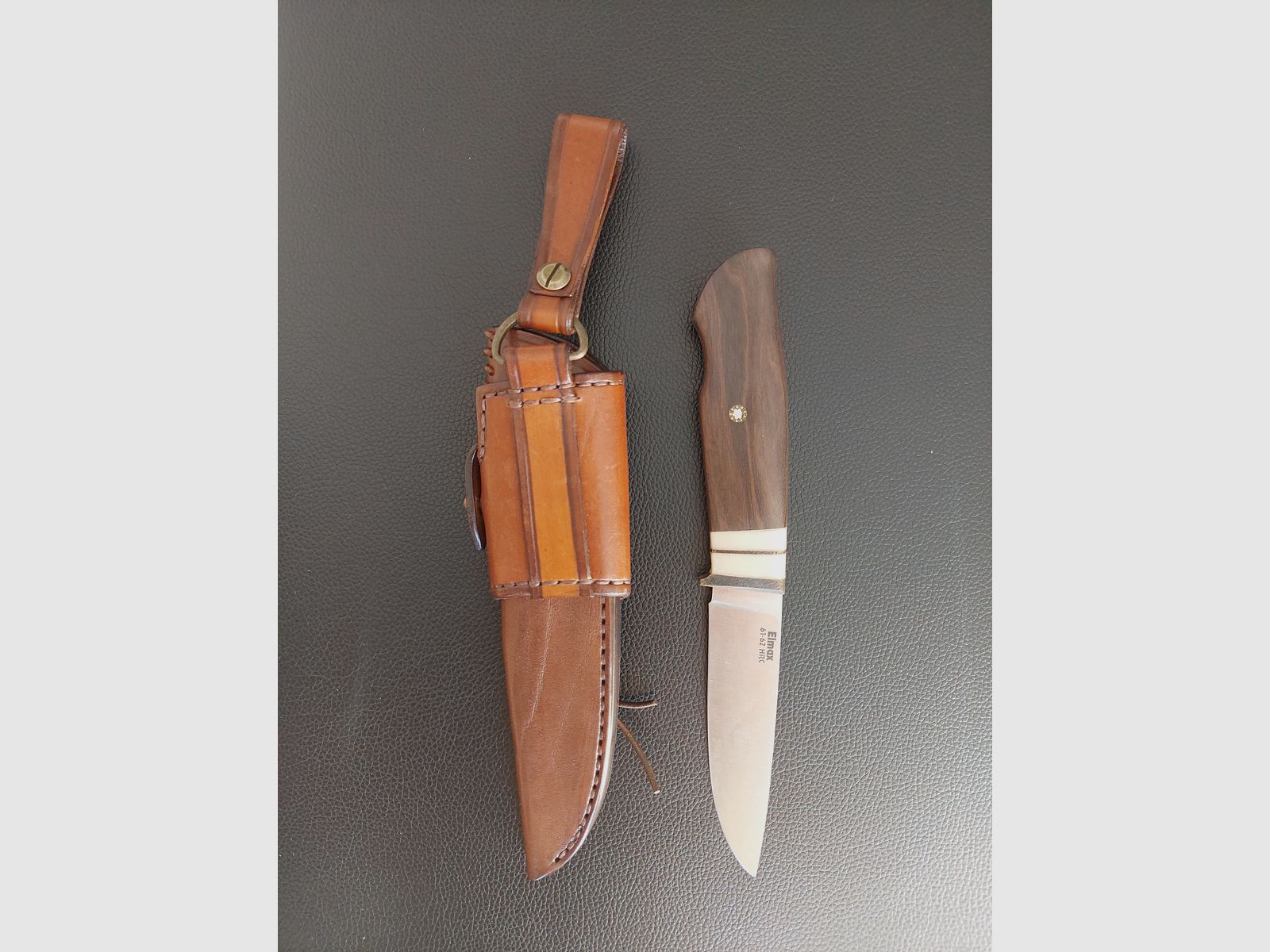 Handcrafted knife made from powder metallurgical Elmax steel, made as a one-off piece.