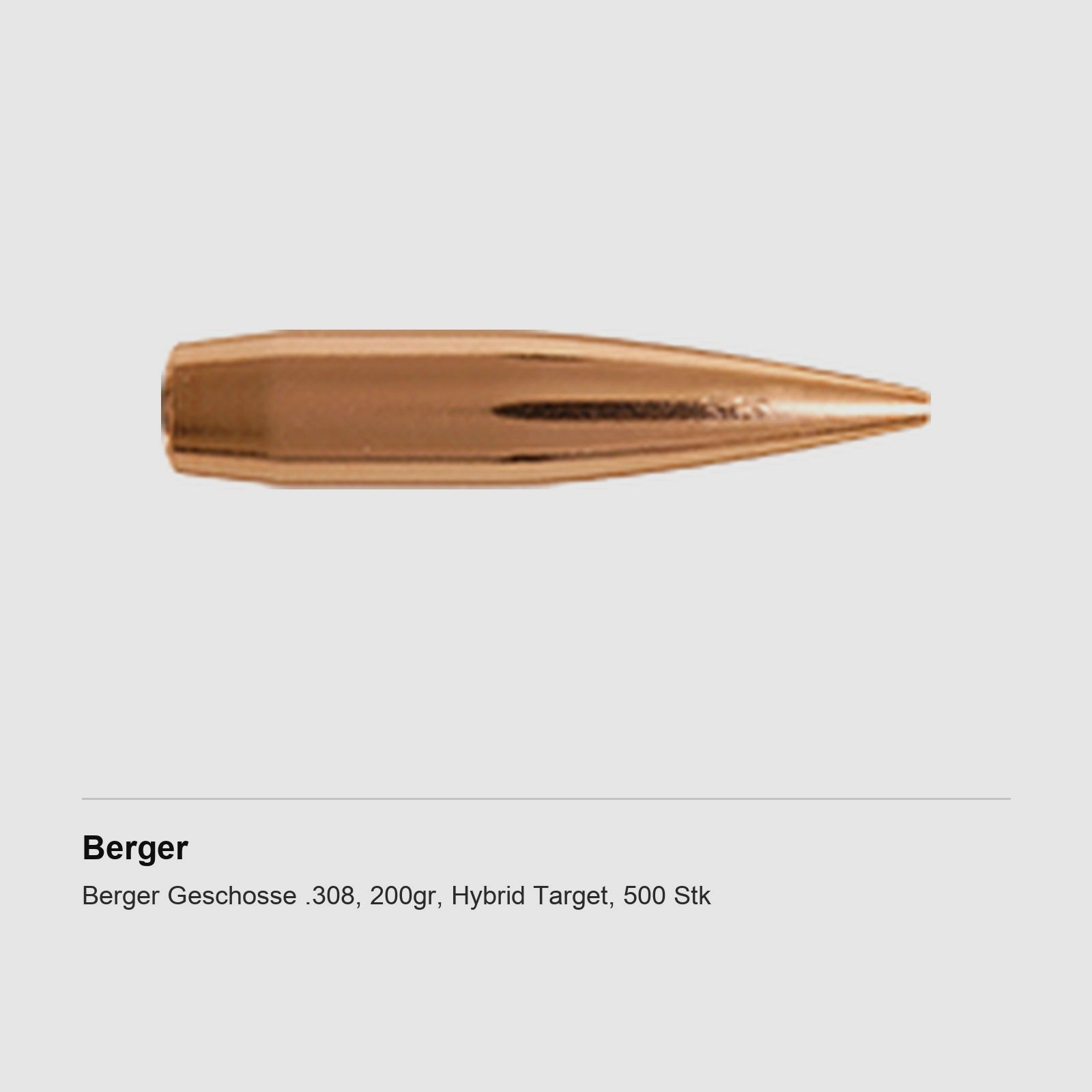 Berger Geschosse .308, 200gr, Hybrid Target, 500 Stk