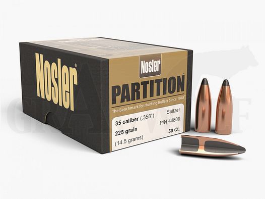 .358 / 9,1 mm 225 gr / 14,6 g Nosler Partition Kogels 50 stuks