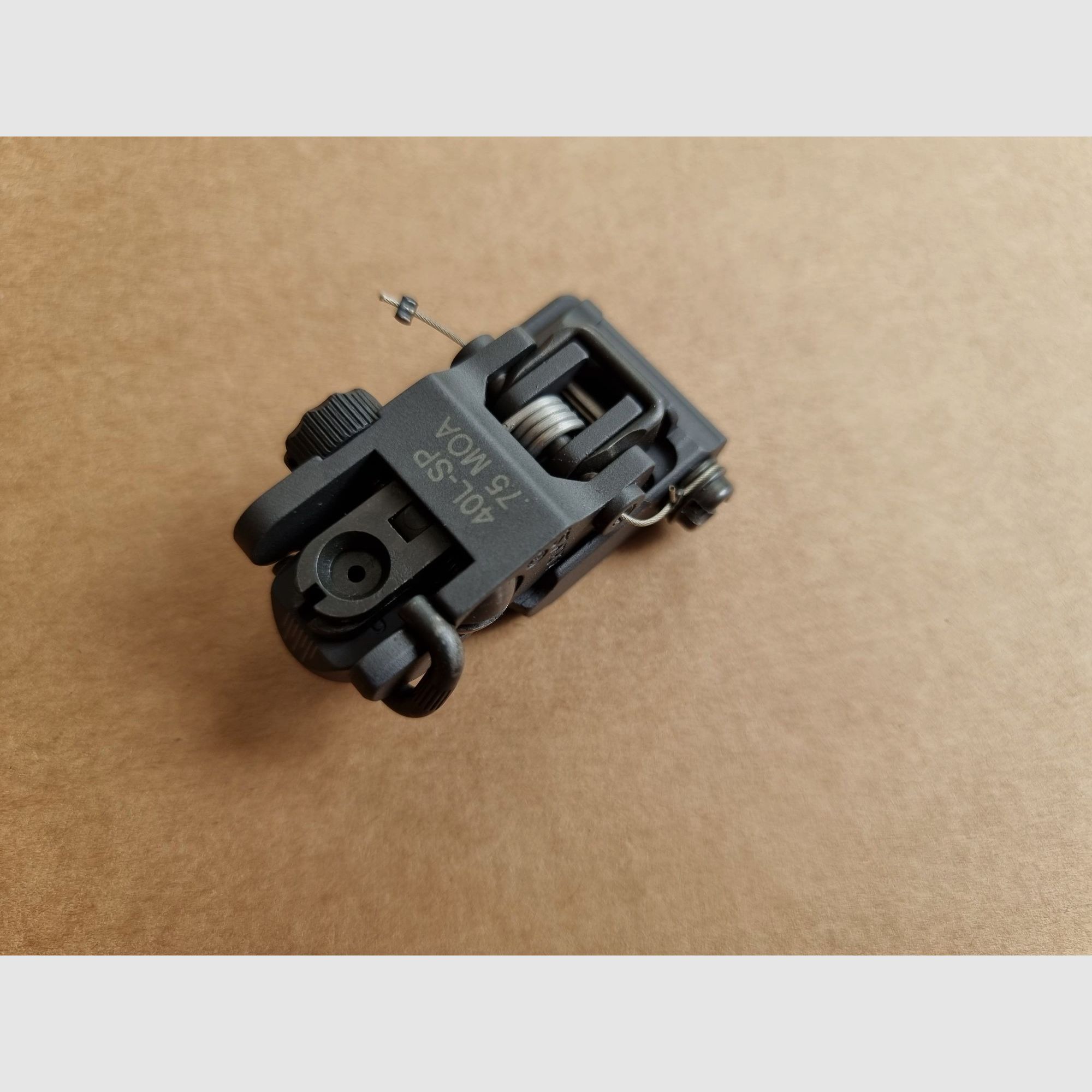 *RARA* A.R.M.S. - Sistema de riel #50-C con miras de gas plegables #41-BL y miras traseras #40-L - AR15 de los 2000