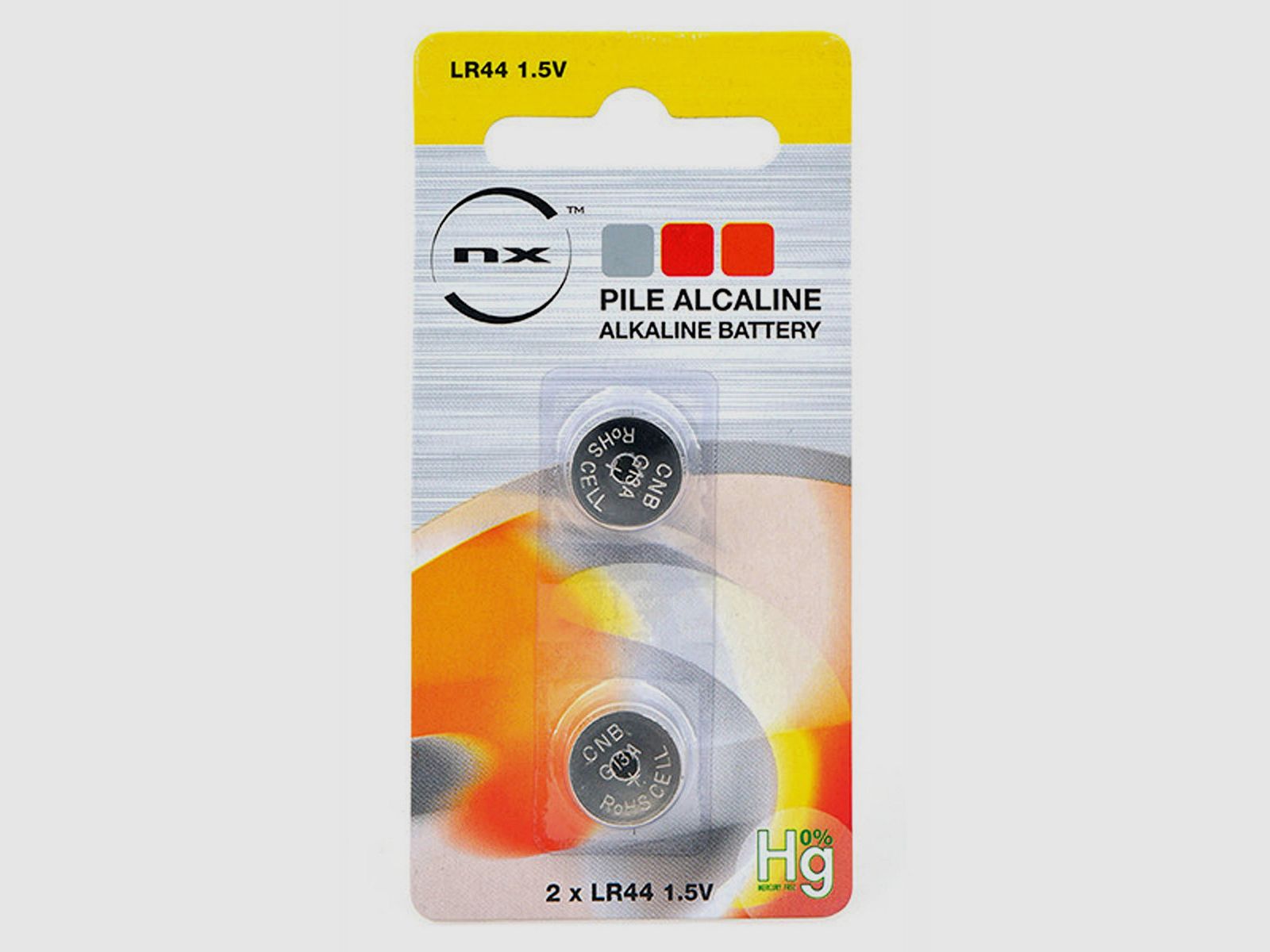 Pile alcaline NX a bottone LR44 per mirino laser in confezione da 2, immagine 1 di 2