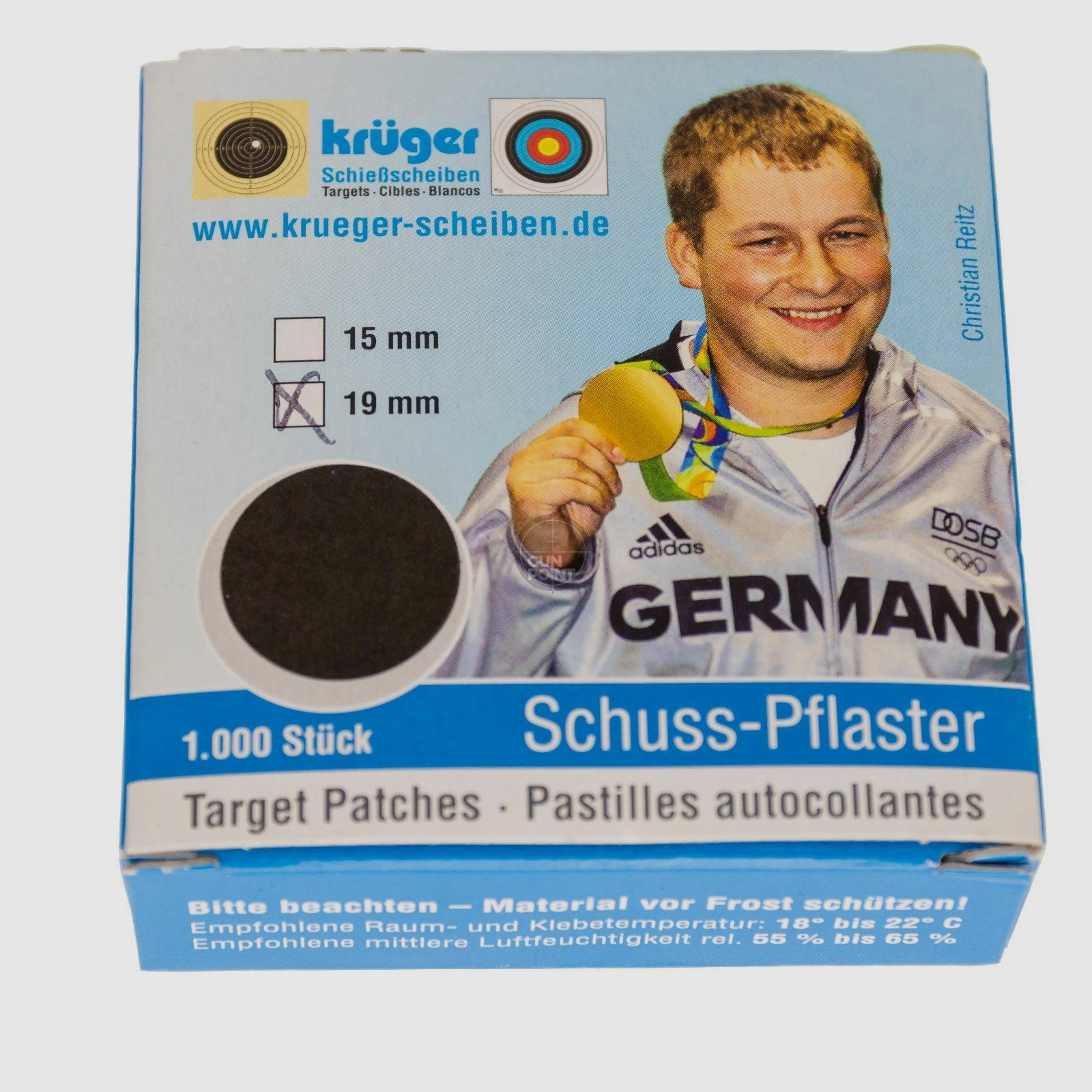 Krger Schusspflaster 19mm Schwarz - 1000 Stk.