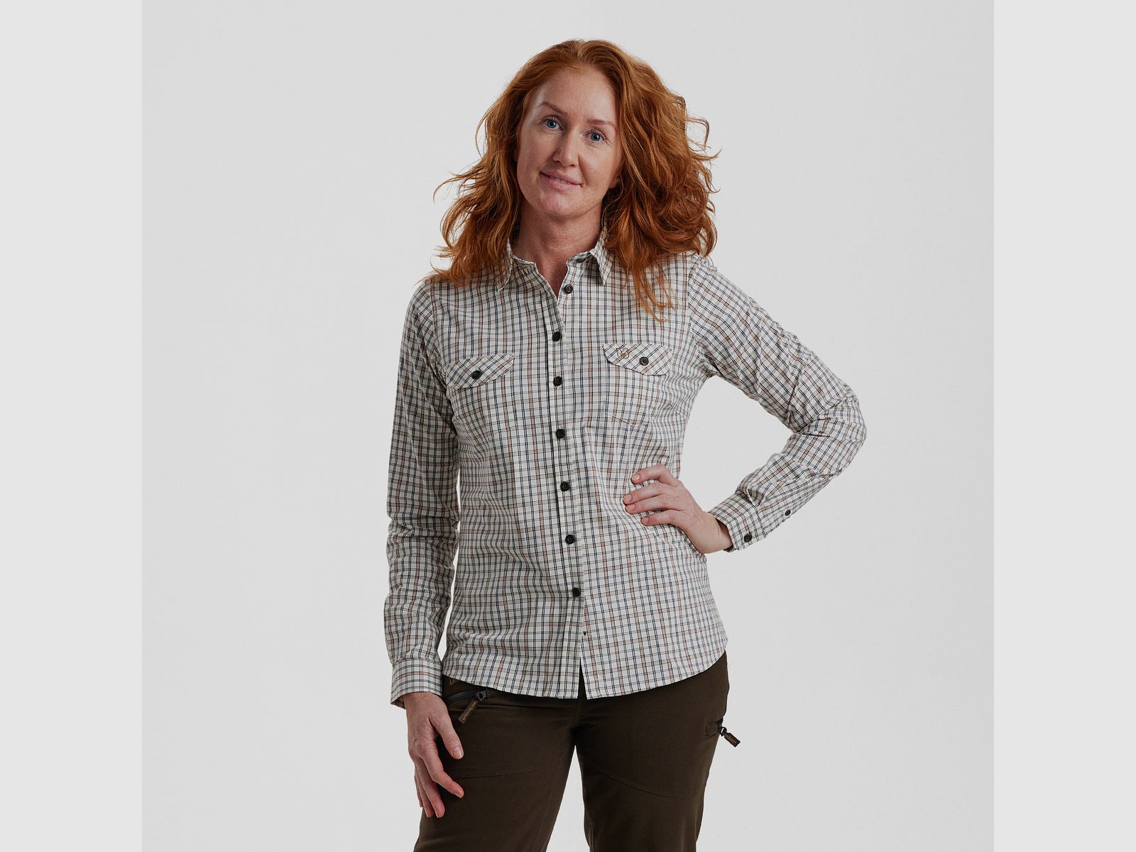 Lady Harper Hemd - Groene Ruit - Damesmaat: 40