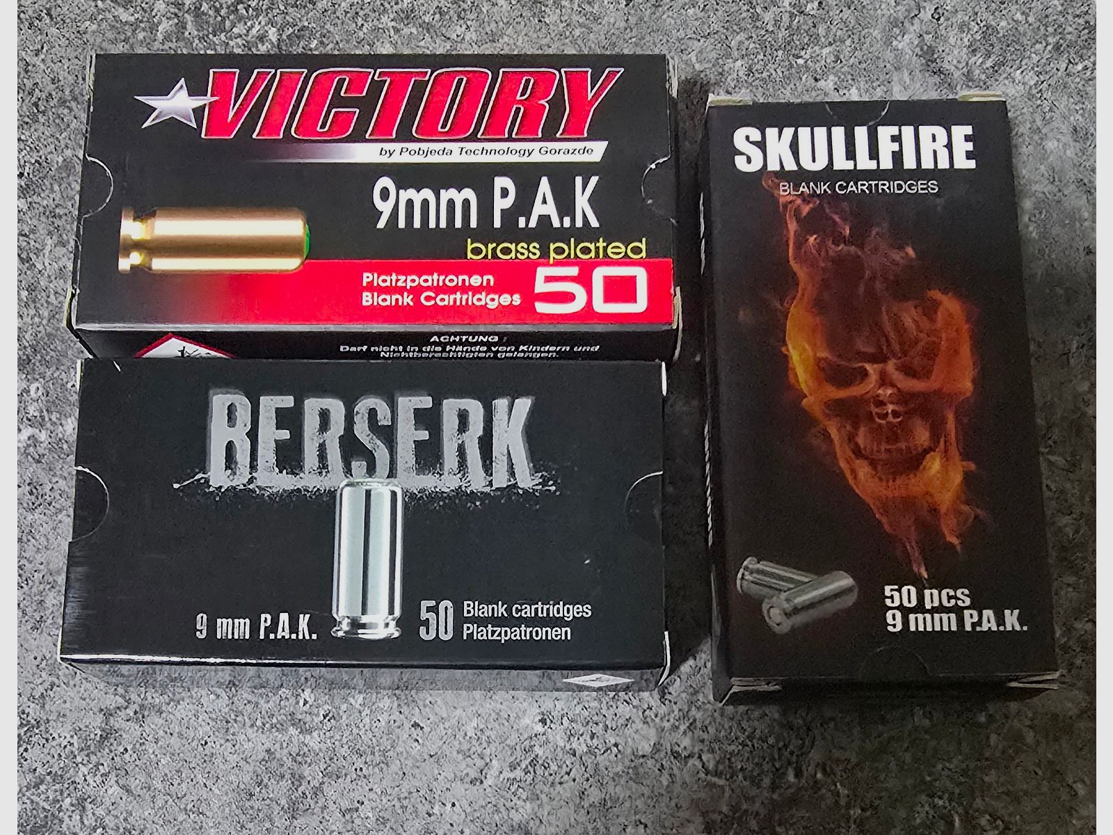 Cartuchos de fogueo 9mm PAK Victory Skullfire Berserk