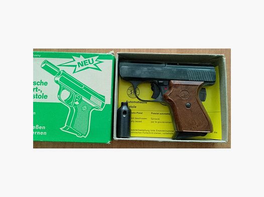 Alte Rhöner SM 15 Kal. 8 mm Knall im ersten PTB 83 mit Verpackung!