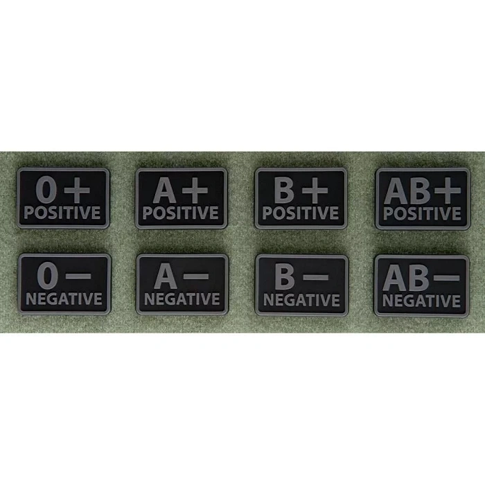 Emblemat Helikon GRUPA KRWI (komplet - 2szt.) - PVC - Czarny-Black - 0/Rh-, zdjęcie 1 z 6