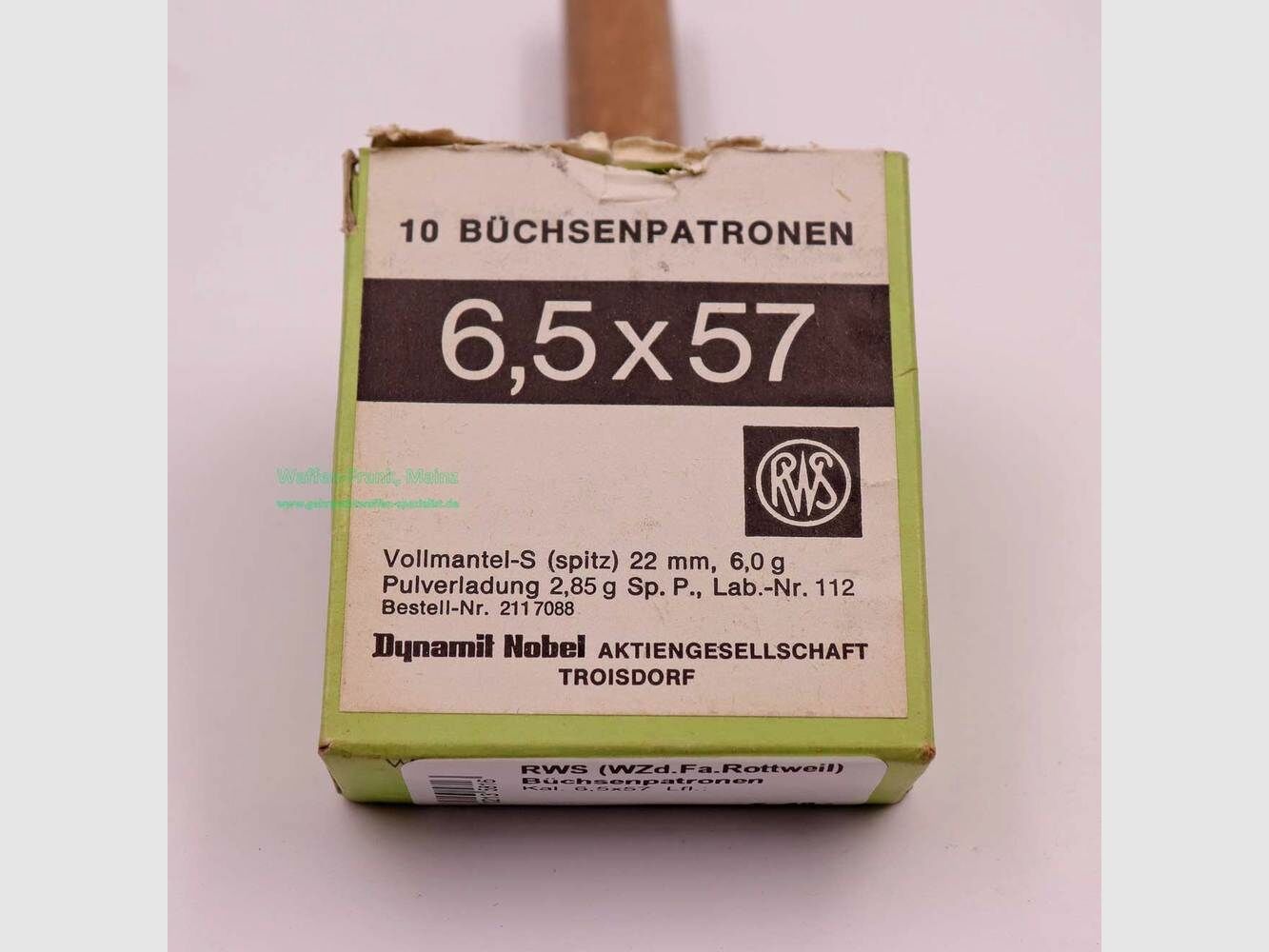RWS (WZd.Fa.Rottweil) Büchsenpatronen 6,5x57