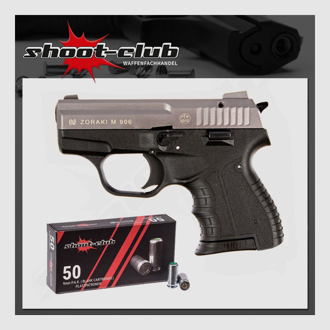 Divers Zoraki 906 set de pistolas de fogueo + 50 cartuchos de fogueo