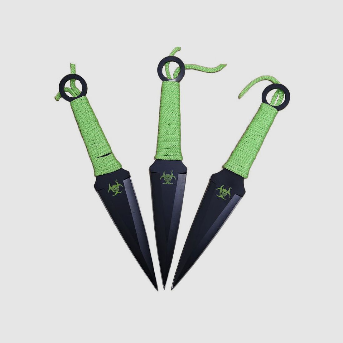 Kunai 3er Set Wurfmesser mit Nylon Scheide