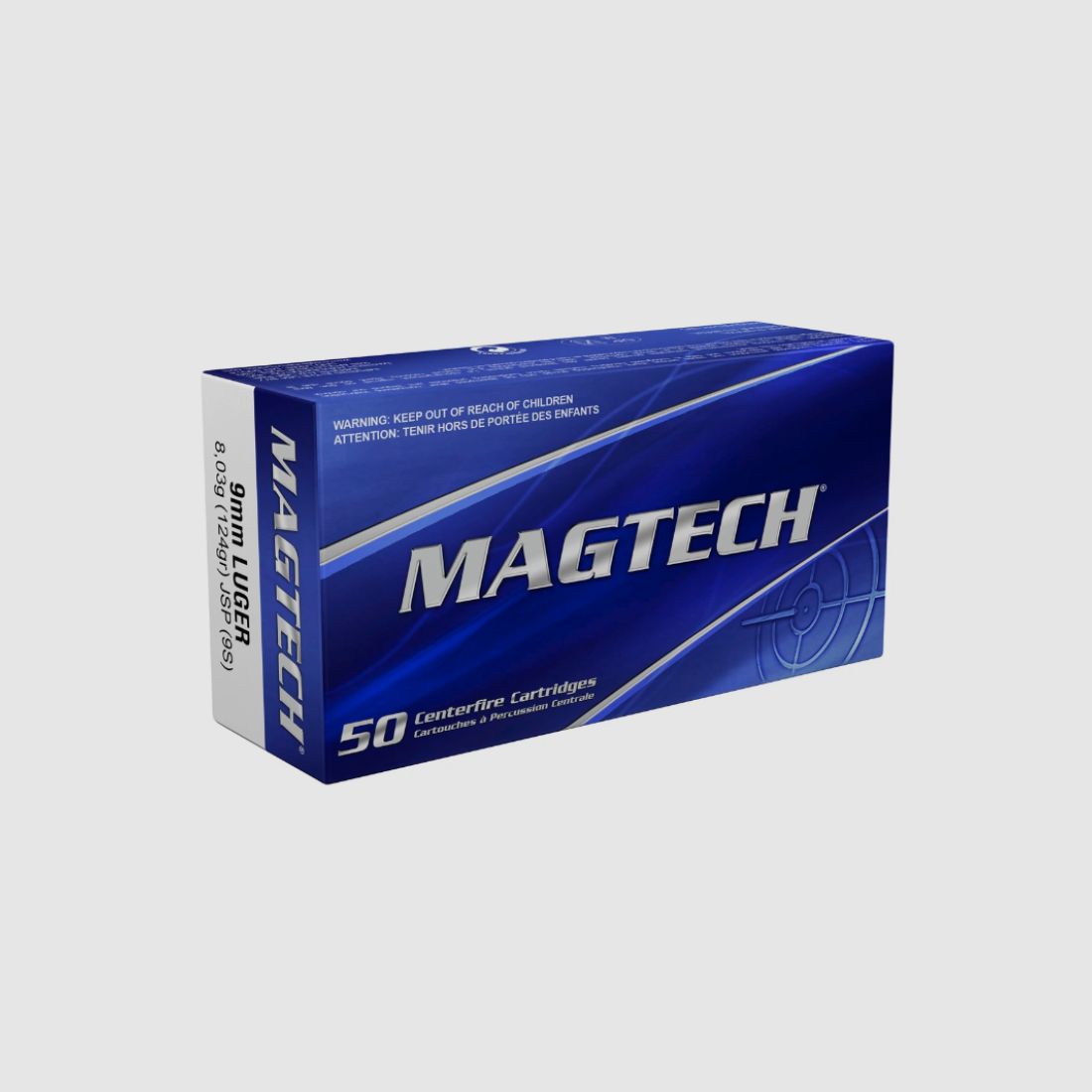 Magtech 9 mm Luger Vollmantel 8,0g/124grs. - 50 Patronen