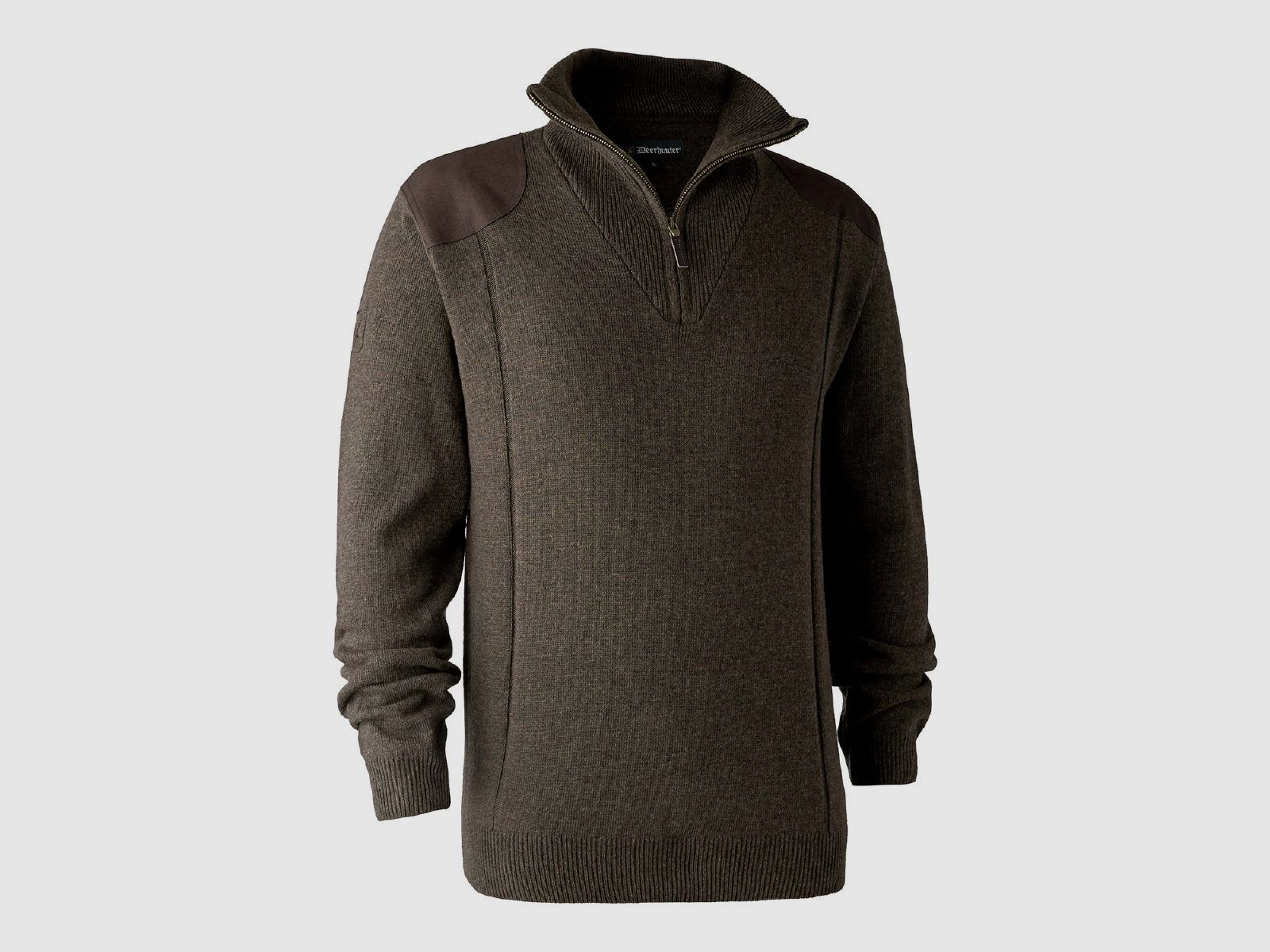 Deerhunter Pullover Sheffield m. Zip-neck Dark elm