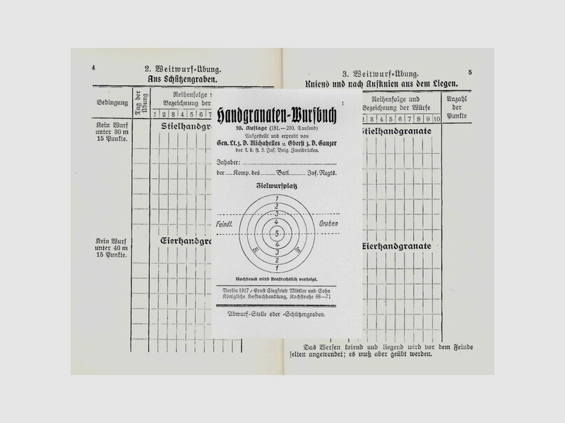 Nachdruck Handgranaten-Wurfbuch von 1917