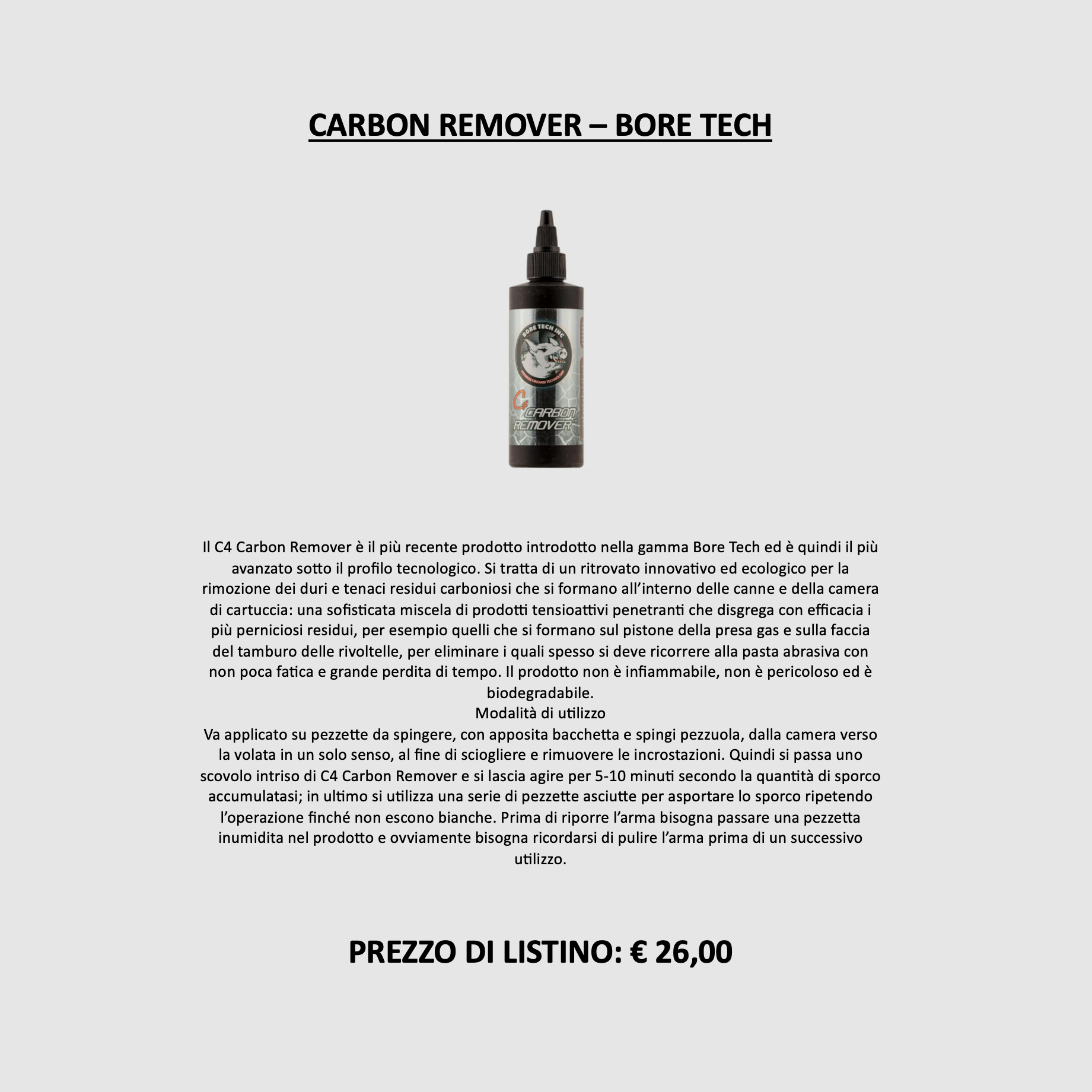 BORE TECH – BORE TECH C4 CARBON REMOVER, immagine 2 di 2