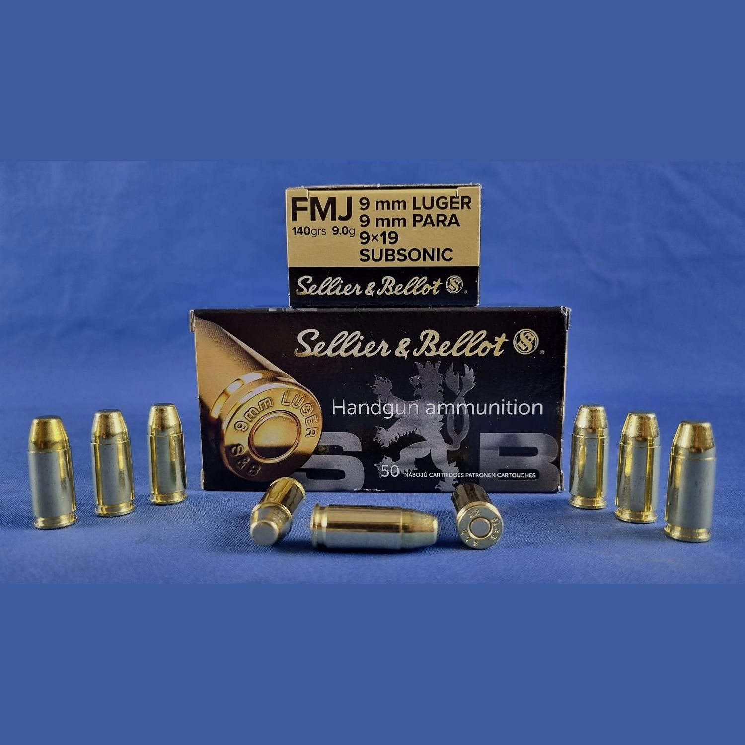 Sellier & Bellot 9 mm Luger FMJ Subsonic 9,0g/140grs. 50Stk