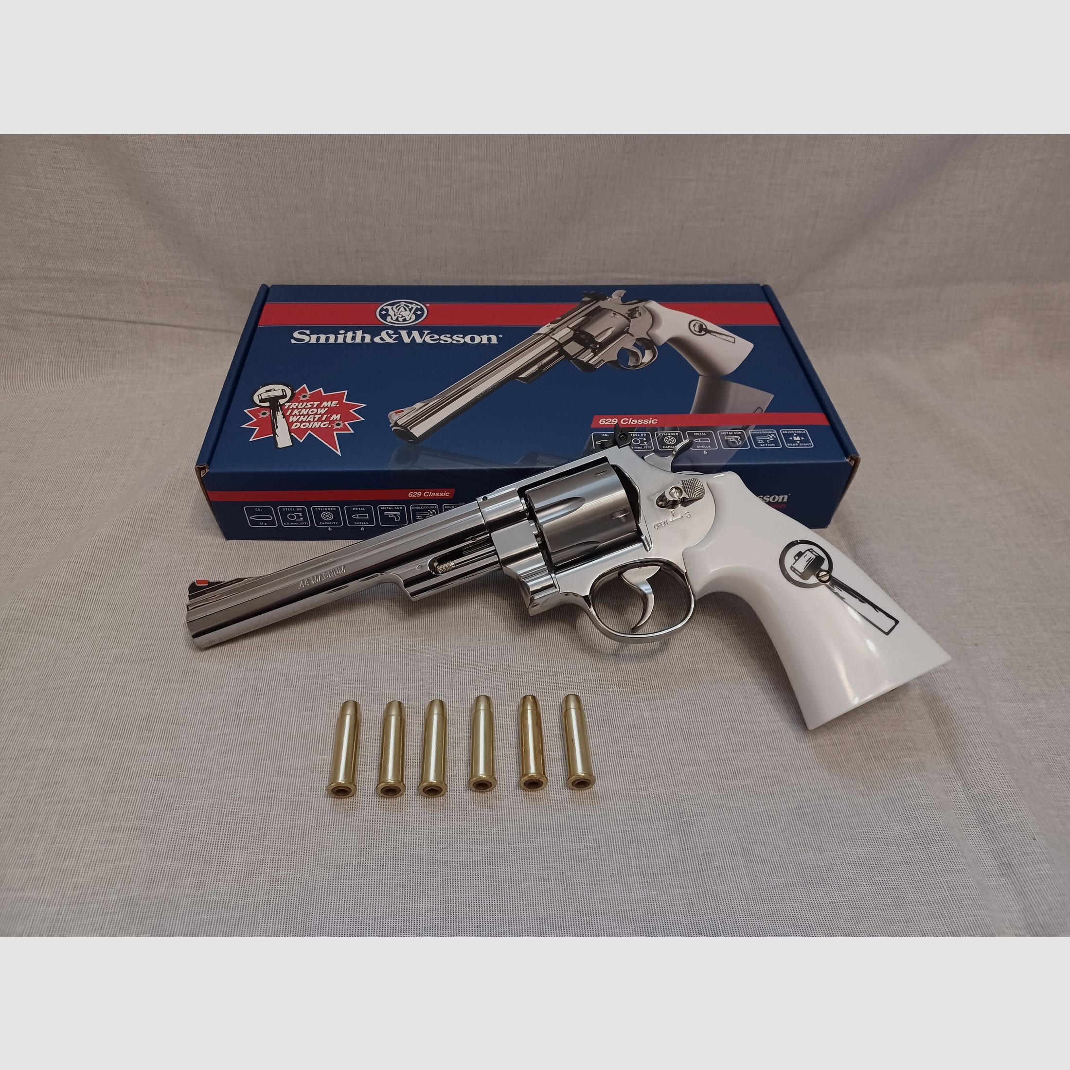 Smith & Wesson 629 - 5″ Fais-moi confiance / 4,5 mm BB / CO2 / Révolver / OVP (110).
