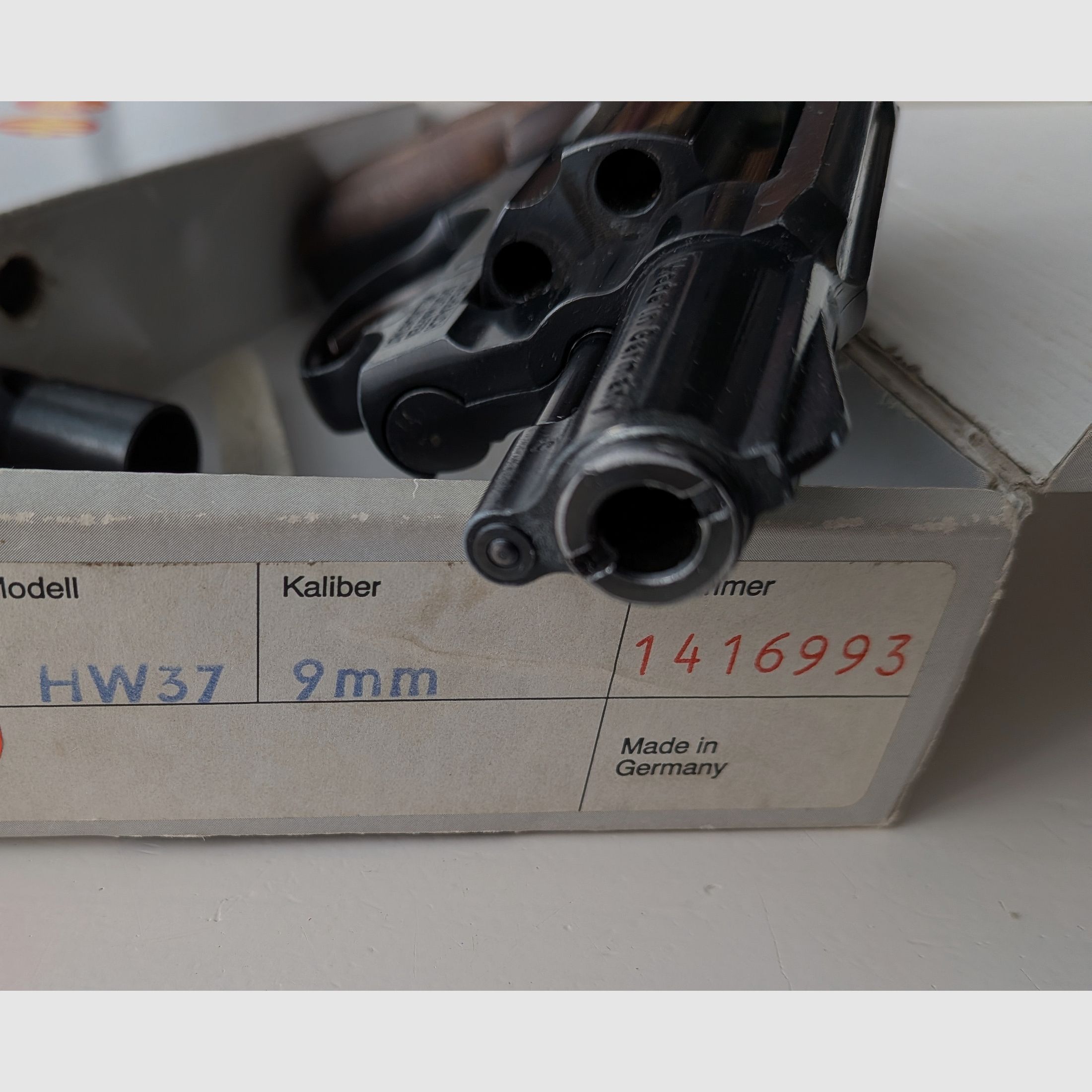 Arminius Weihrauch HW37 ++ Alte PTB 547++ Holzgriffe Schreckschuss Revolver 9mm Knall HW 37