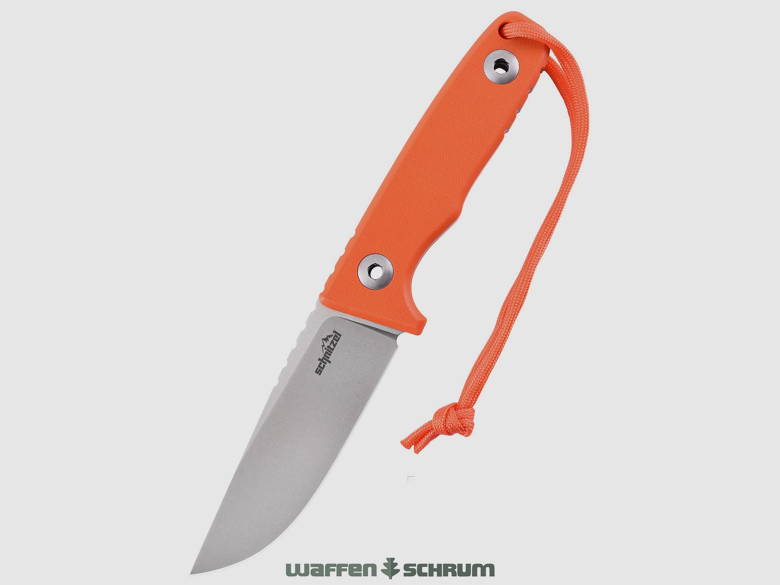 Schnitzel Outdoormesser TRI orange rostfreier 14C28N-Stahl Inkl. Scheide aus Kydex mit Dangler-Trageystem