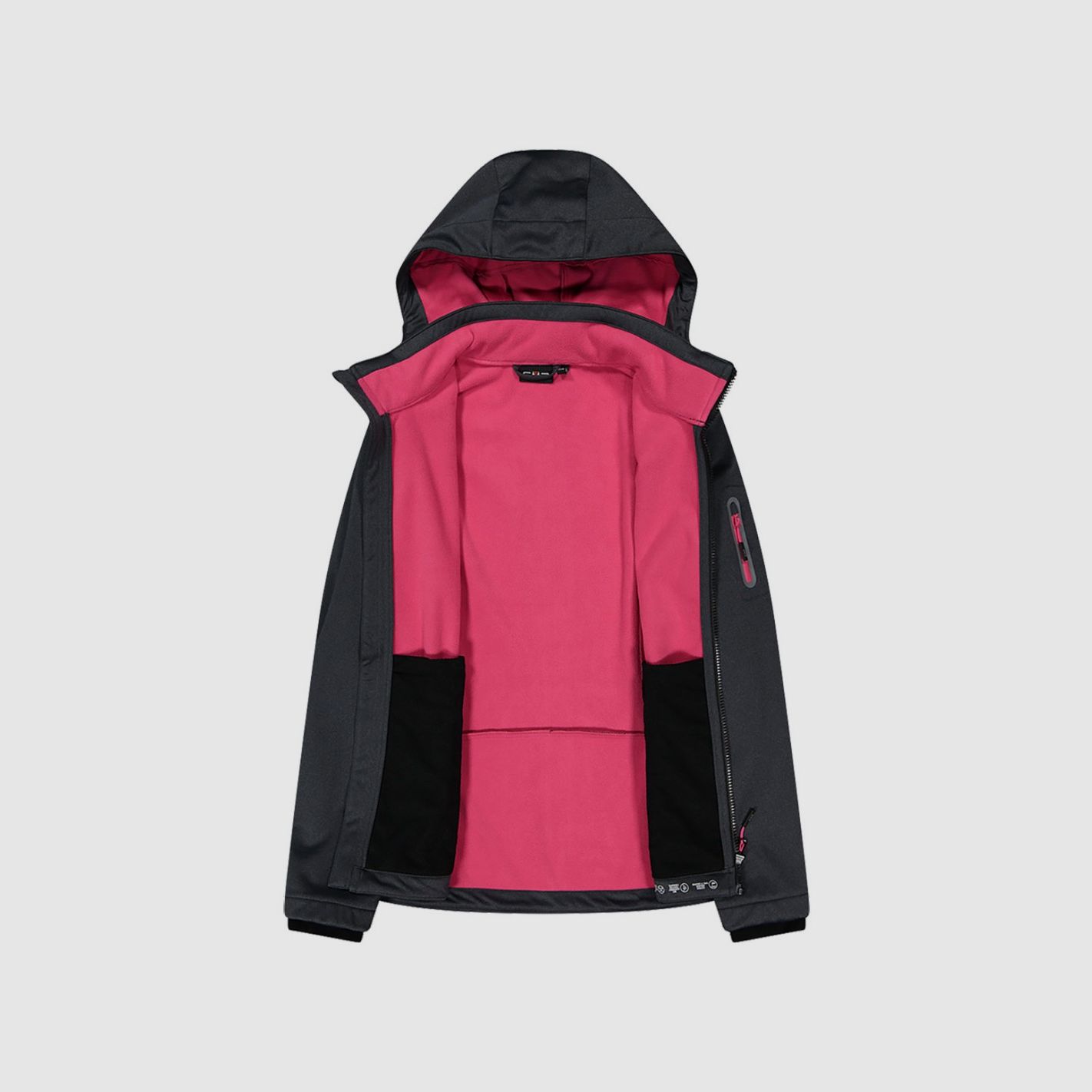 CMP Zip Hood Damen Softshelljacke Anthrazit Pfingstrose, Bild 4 von 4