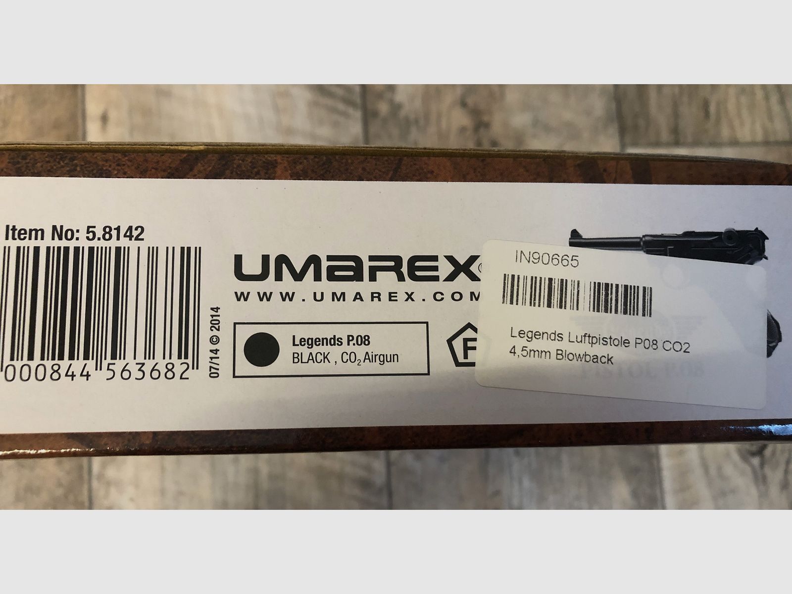 Legends air pistol P08 CO2, Parabellum pistol, 4.5 mm blowback, black, airgun