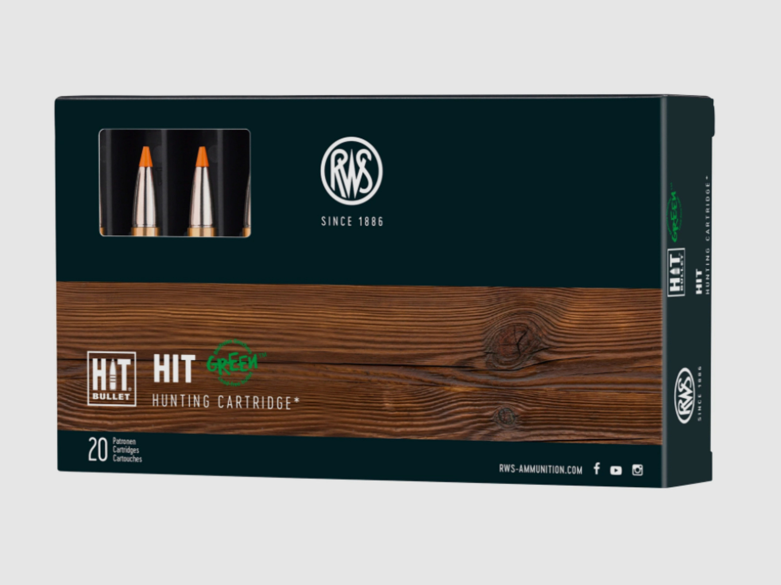 RWS 2426462 cartouches 6,5 Creedmoor HIT Green 7,8g 120grs.