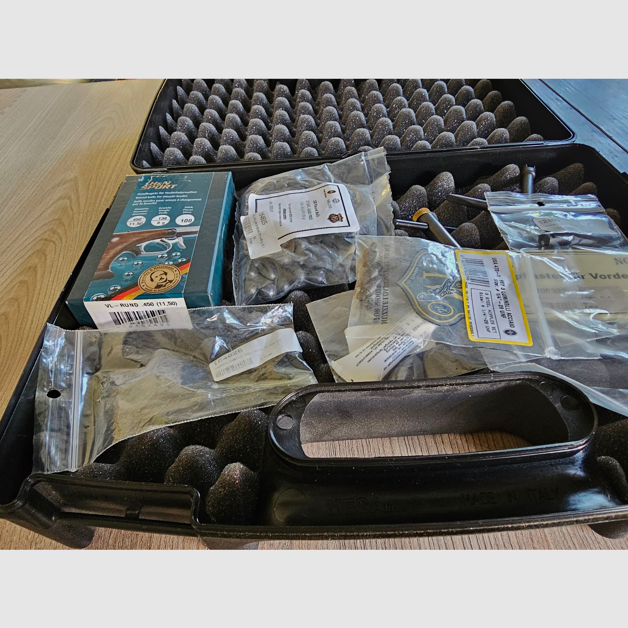 Gun case with a lot of accessories