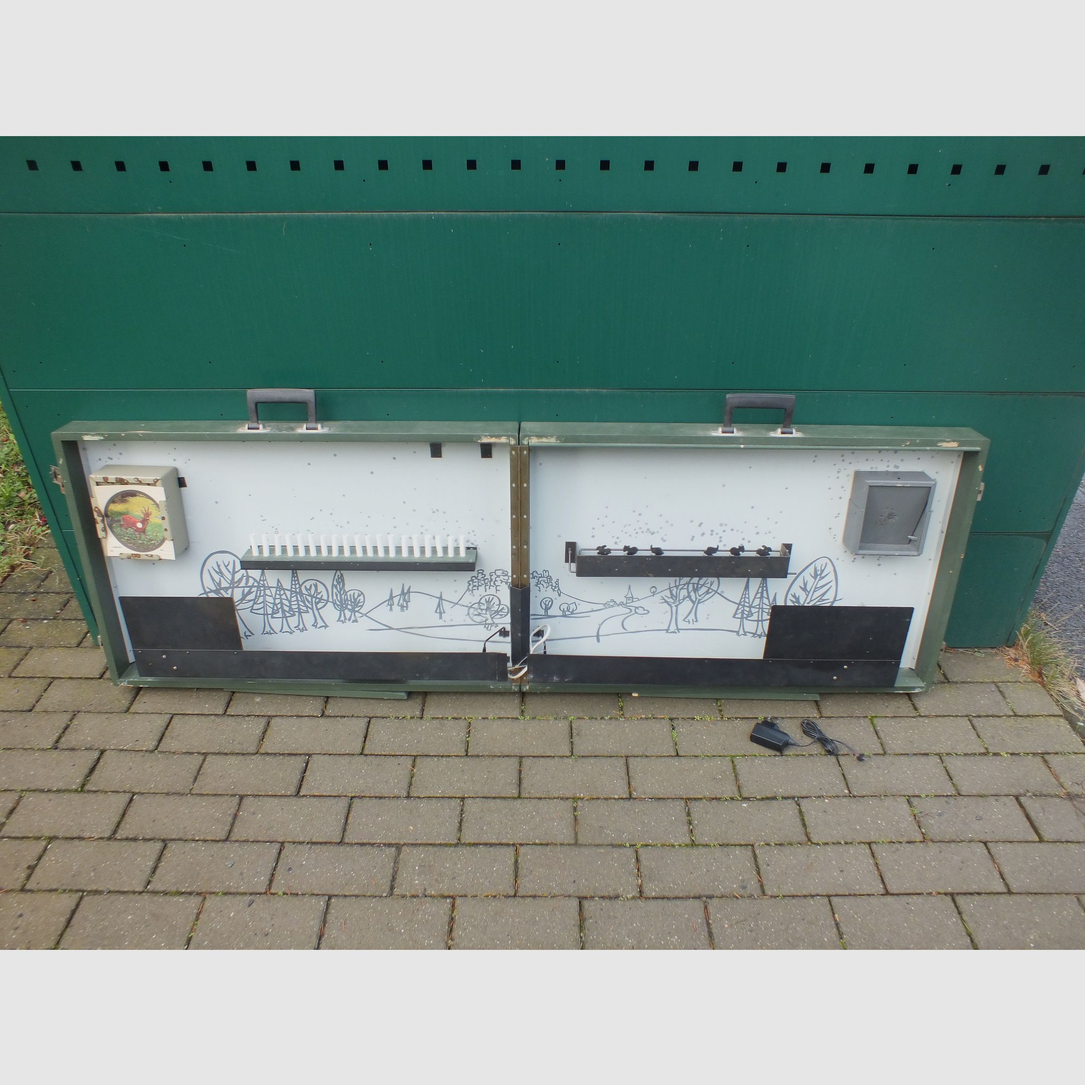 Schießbude, Schießkoffer, mit laufender Scheibe, DDR extrem selten!