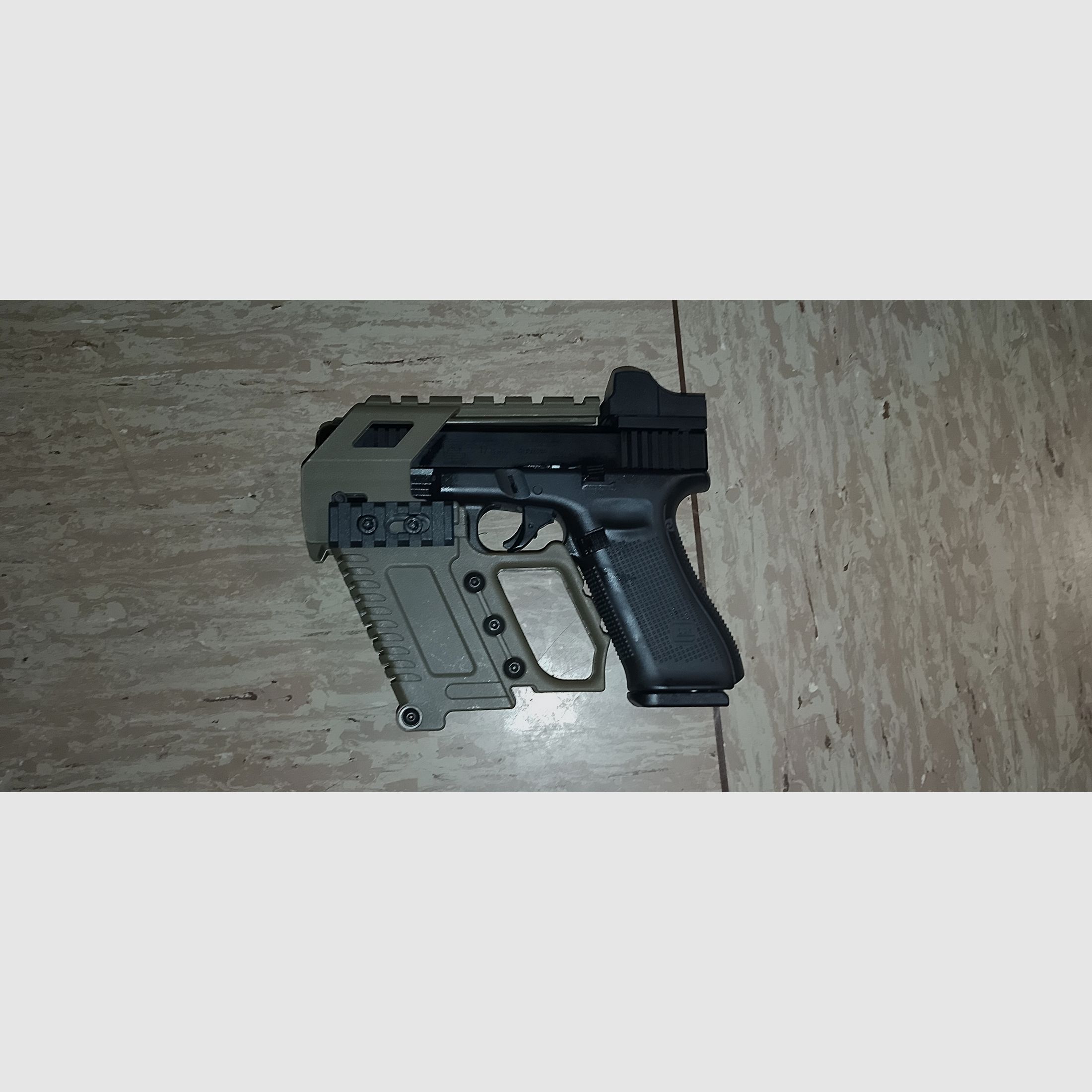 Carabine kit Glock 17 Gen 4 und 5 tactical Magazinkampfkit we marui te g 18 19 26 neu  Beige picatinny 