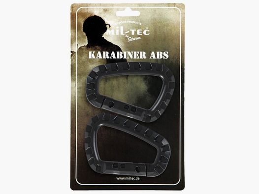 Taktische ABS-Mosquetons SCHWARZ (2er-Pack)