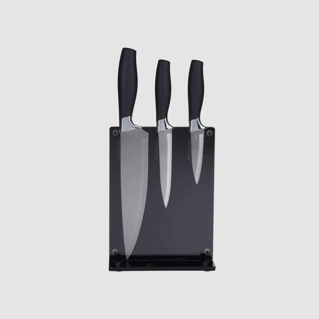 Set de 3 lames sur support acrylique noir - Lames acier inoxydable, image 2 sur 8