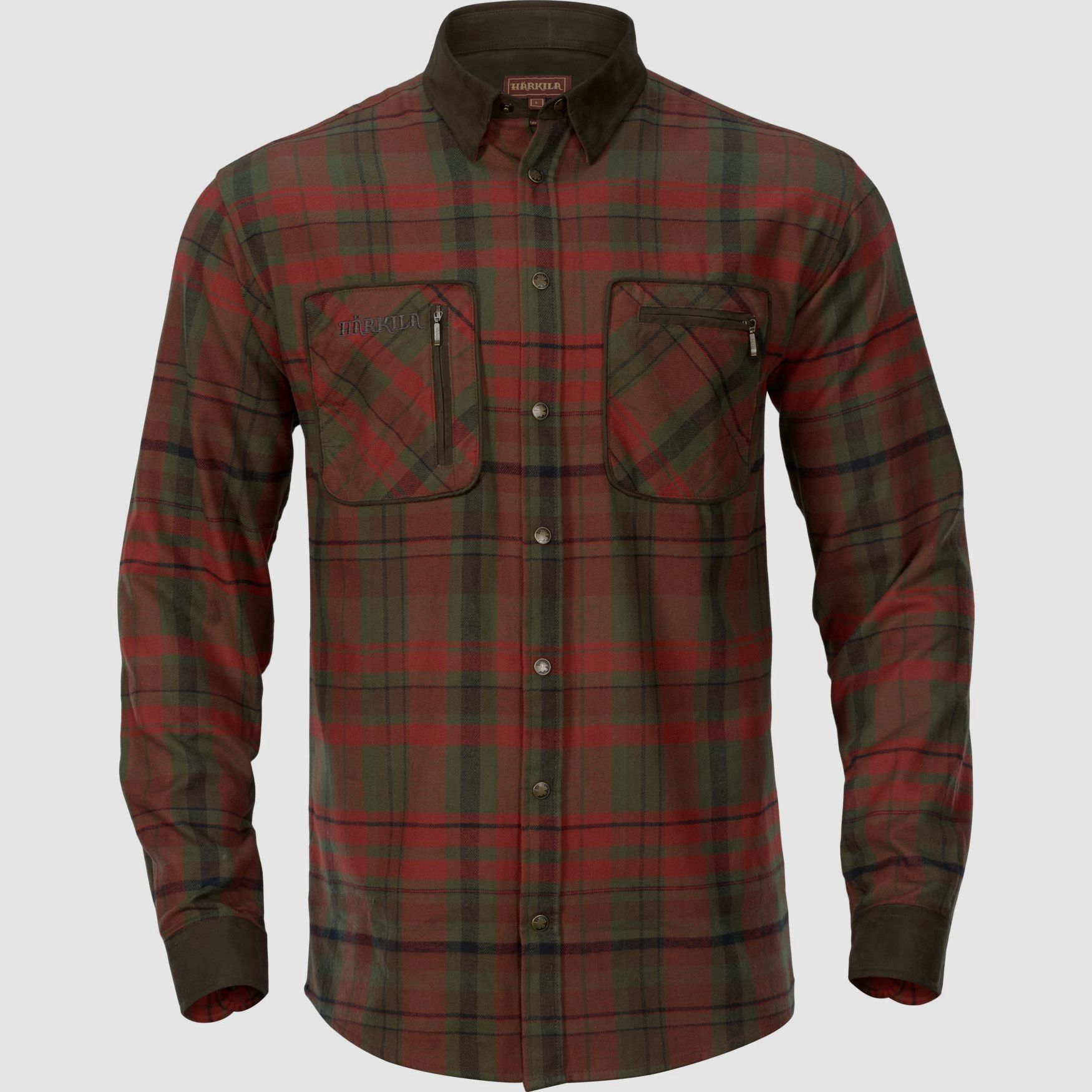 Härkila Pajala Koszula Flanelowa Męska Ciemnoczerwona/Zielona - 2XL
